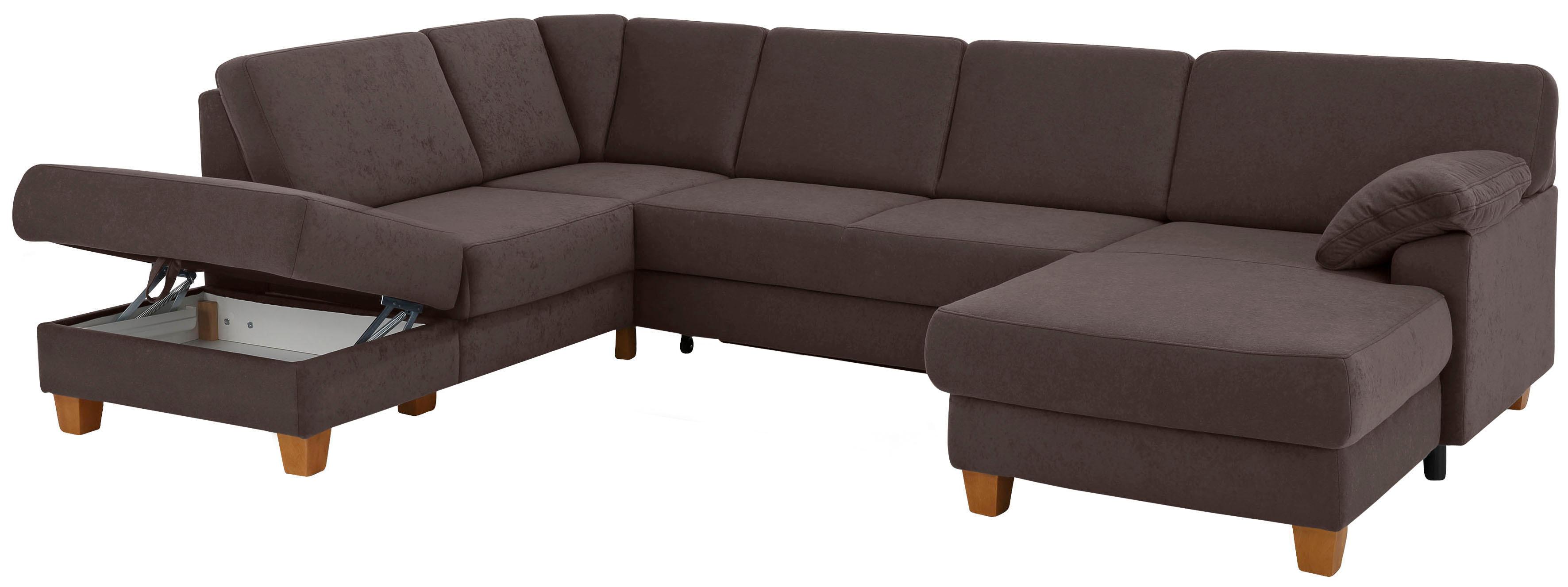 Thumbnail - Home affaire Wohnlandschaft "Belfort U-Form" mit Federkern, wahlweise mit Bettfunktion und Stauraum