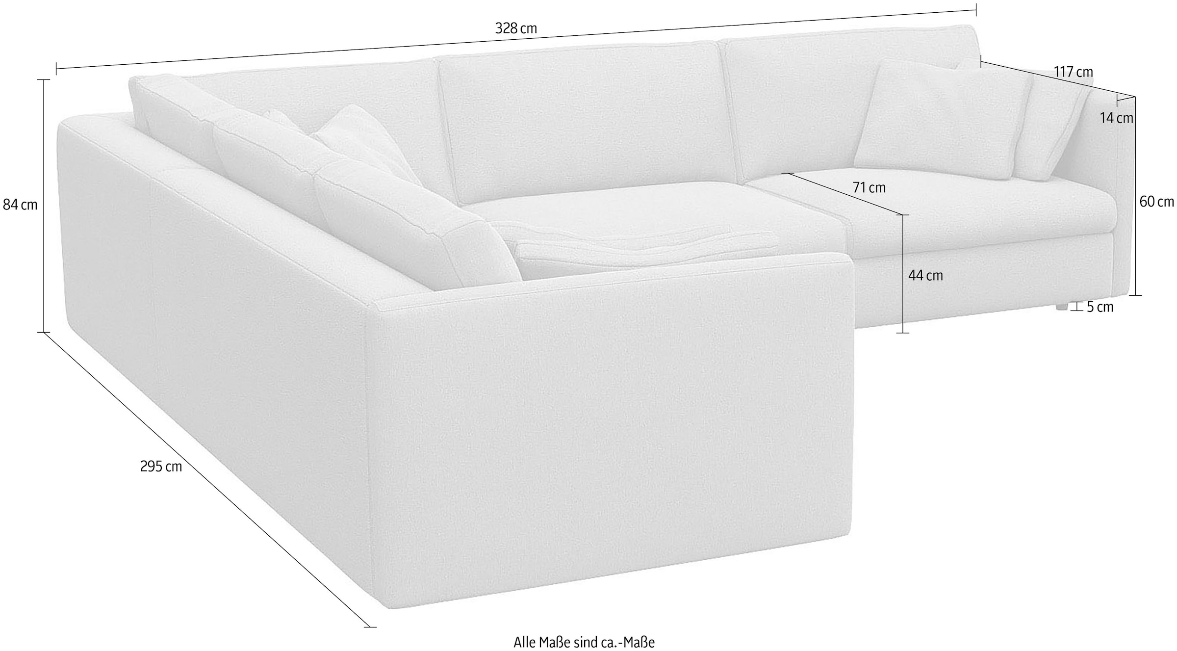 FLEXLUX Ecksofa »Lovane, elegant und zeitlos, bequem, L-Form«, Weich & anschmiegsam, große Sitztiefe auf Kaltschaum, Dekokissen inkl.