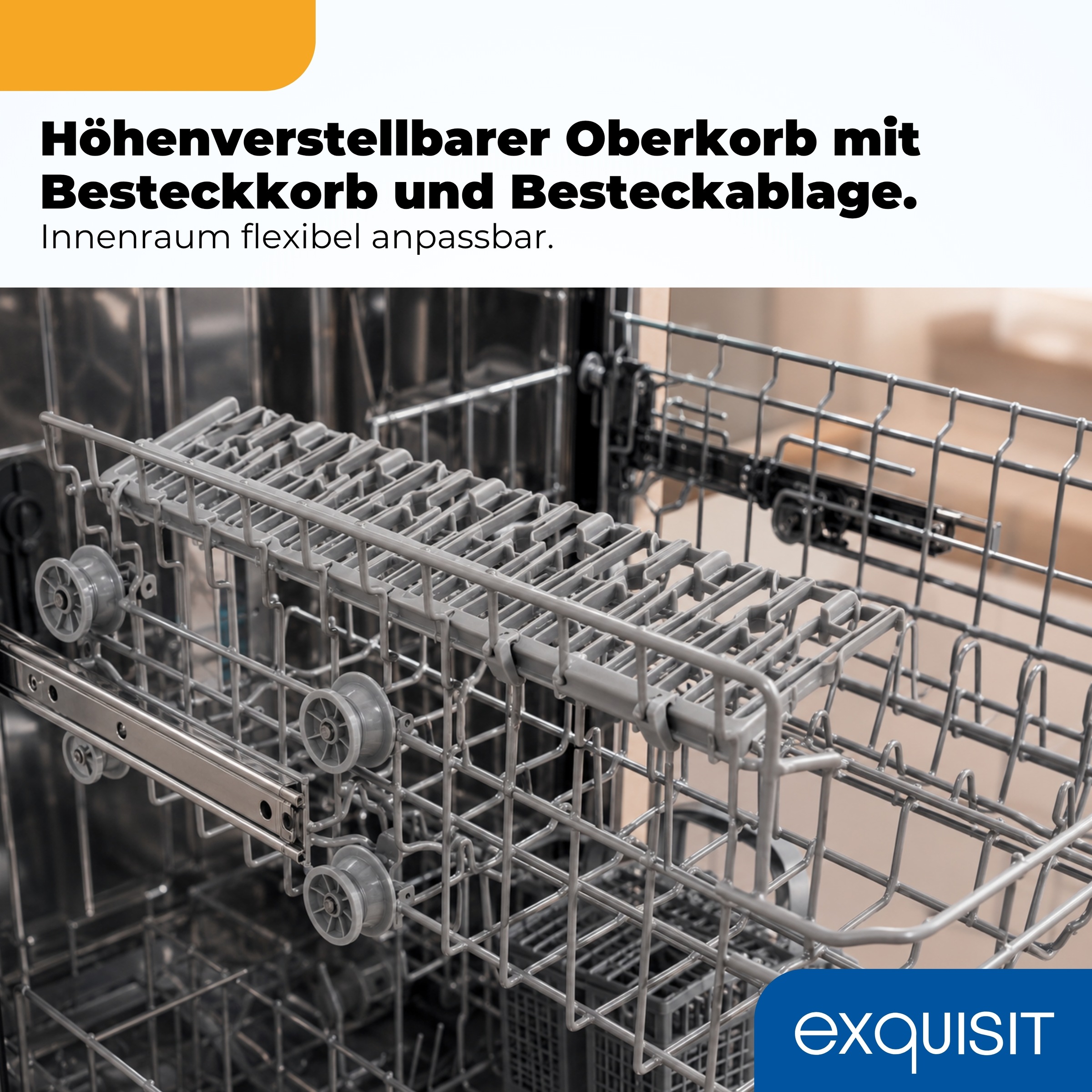exquisit vollintegrierbarer Geschirrspüler 2113 »EGSP2113-ES-030E silber« 11 l 13 tlg. Maßgedecke Großes Fassungsvermögen, komfortabel im Alltag