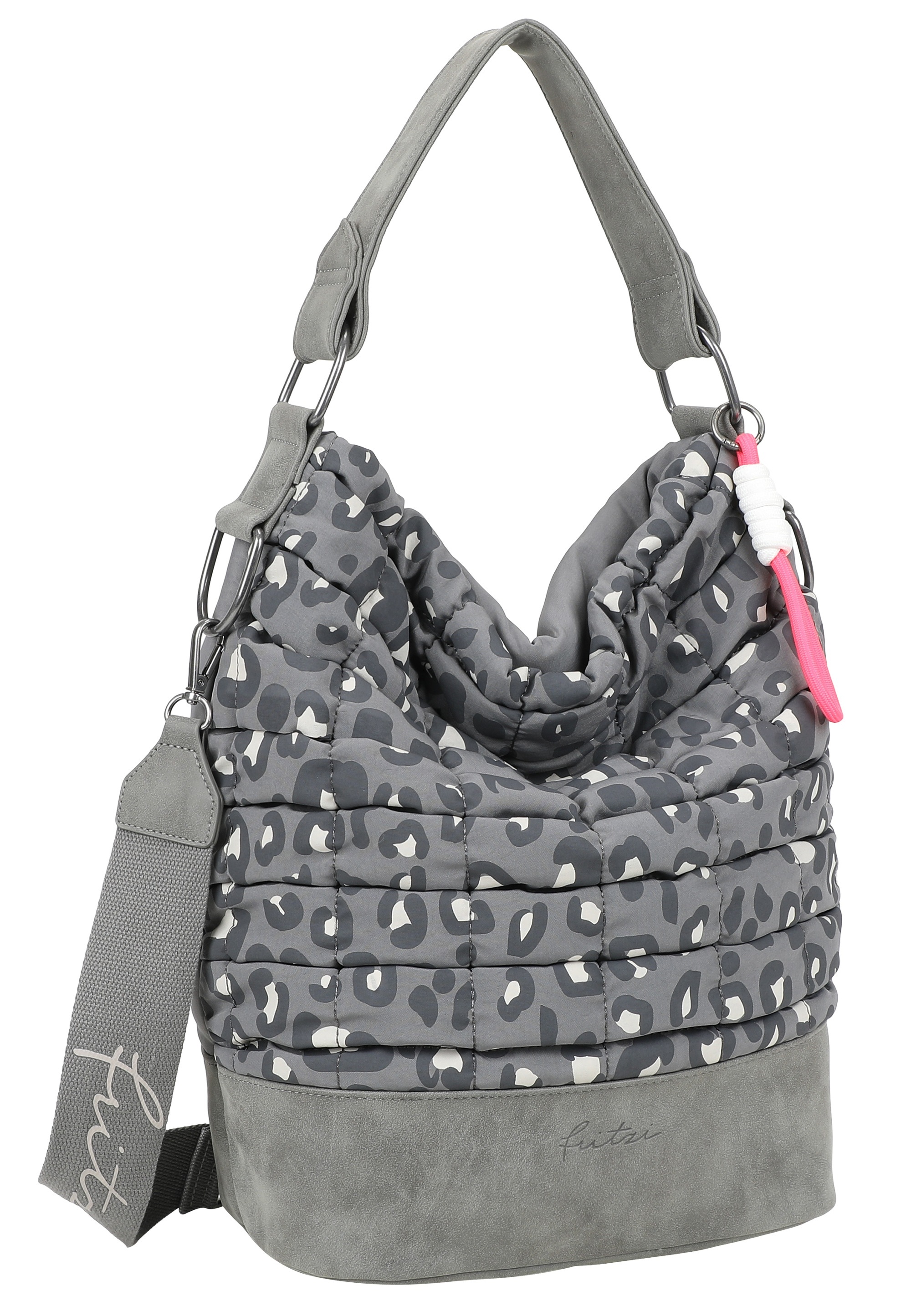 Thumbnail - Fritzi aus Preußen Henkeltasche "Leo Bubble Soft Anthra" aus 3D-Bubble Nylon-Material