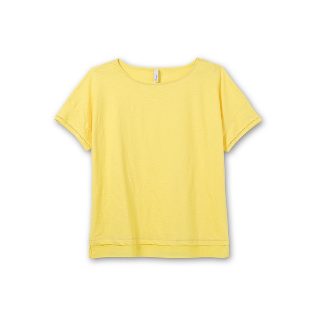 Sheego T-Shirt »Große Größen«, mit Blusenbesatz am Saum für kaufen | BAUR