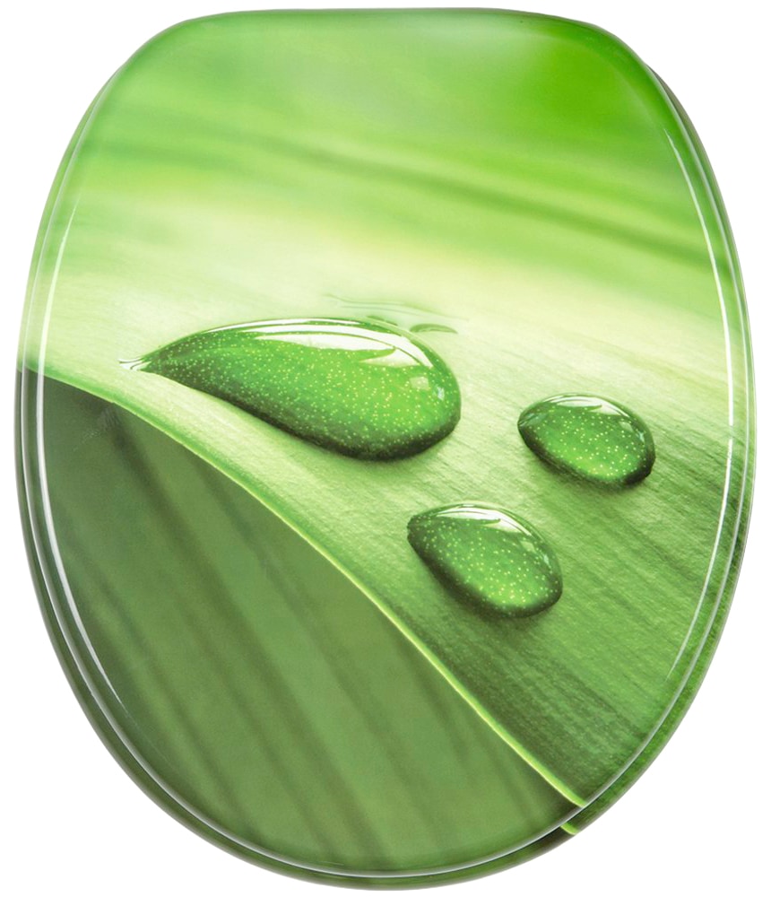 Sanilo Badaccessoire-Set »Green Leaf«, (Komplett-Set, 3 tlg.), bestehend aus WC-Sitz, Badteppich und Waschbeckenstöpsel
