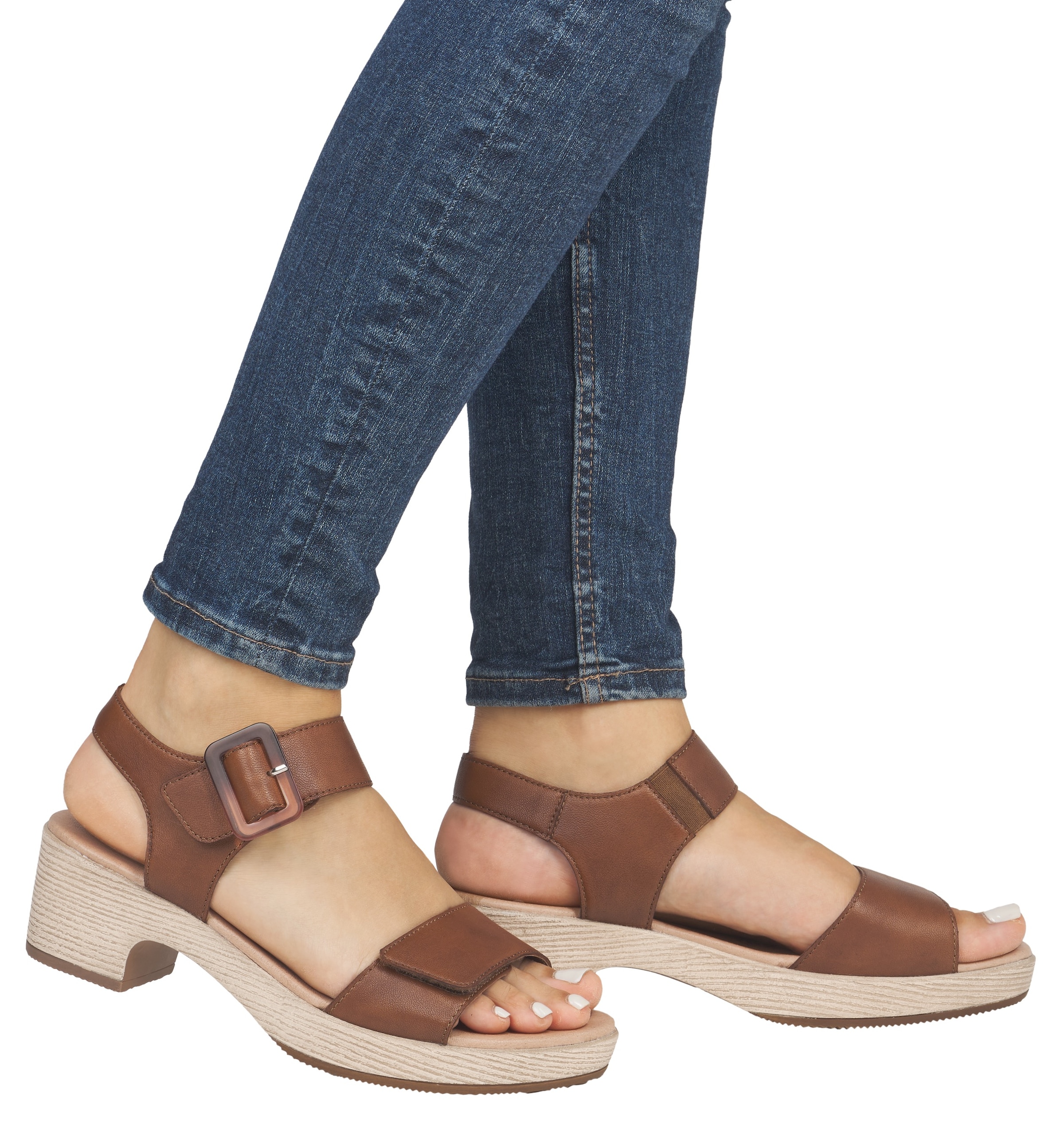 Remonte Sandalette, Blockabsatz, Sommerschuh, Sandale mit Klettverschlüssen