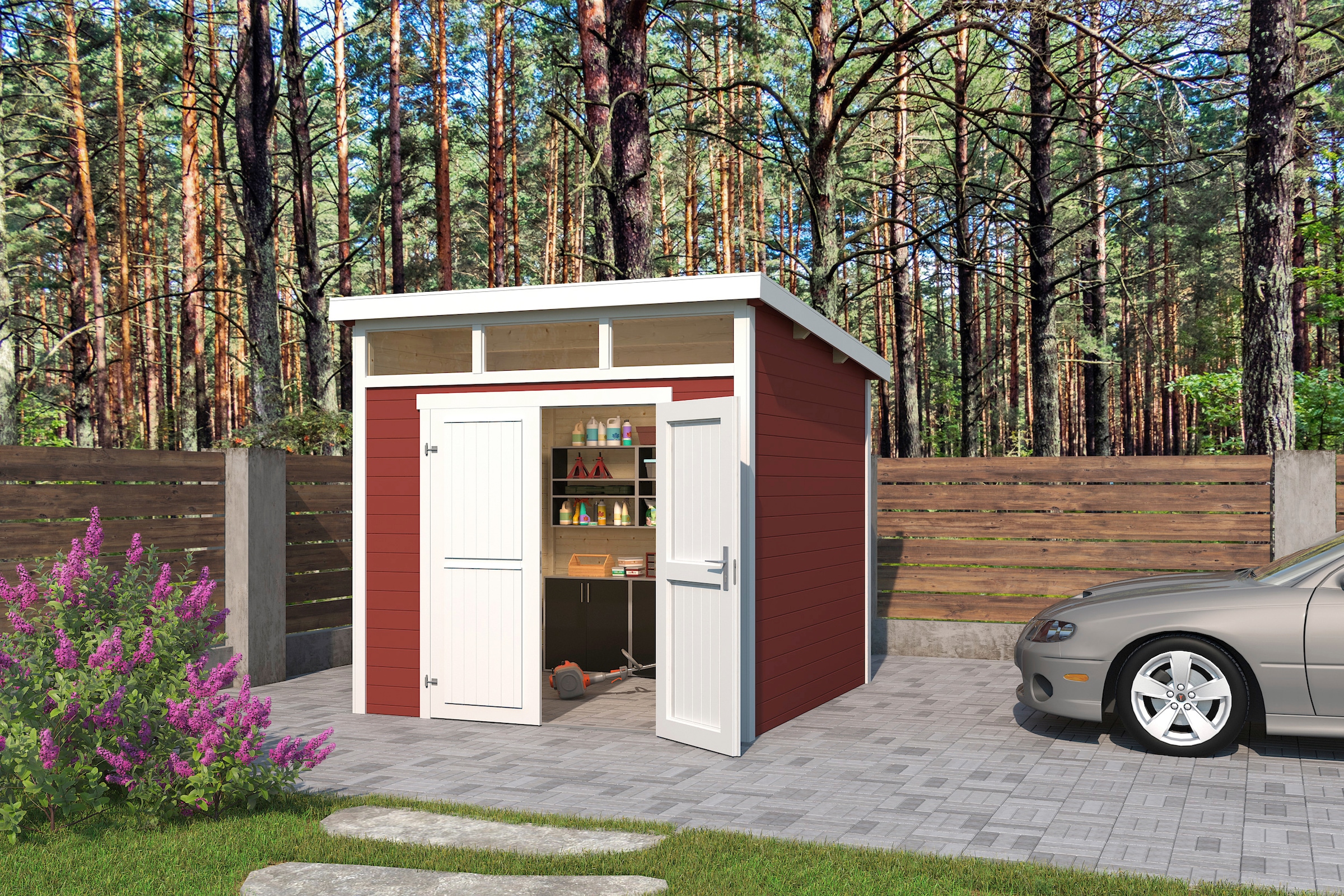 LASITA MAJA Gartenhaus "Kibo 3" Blockbohlenhaus 28mm