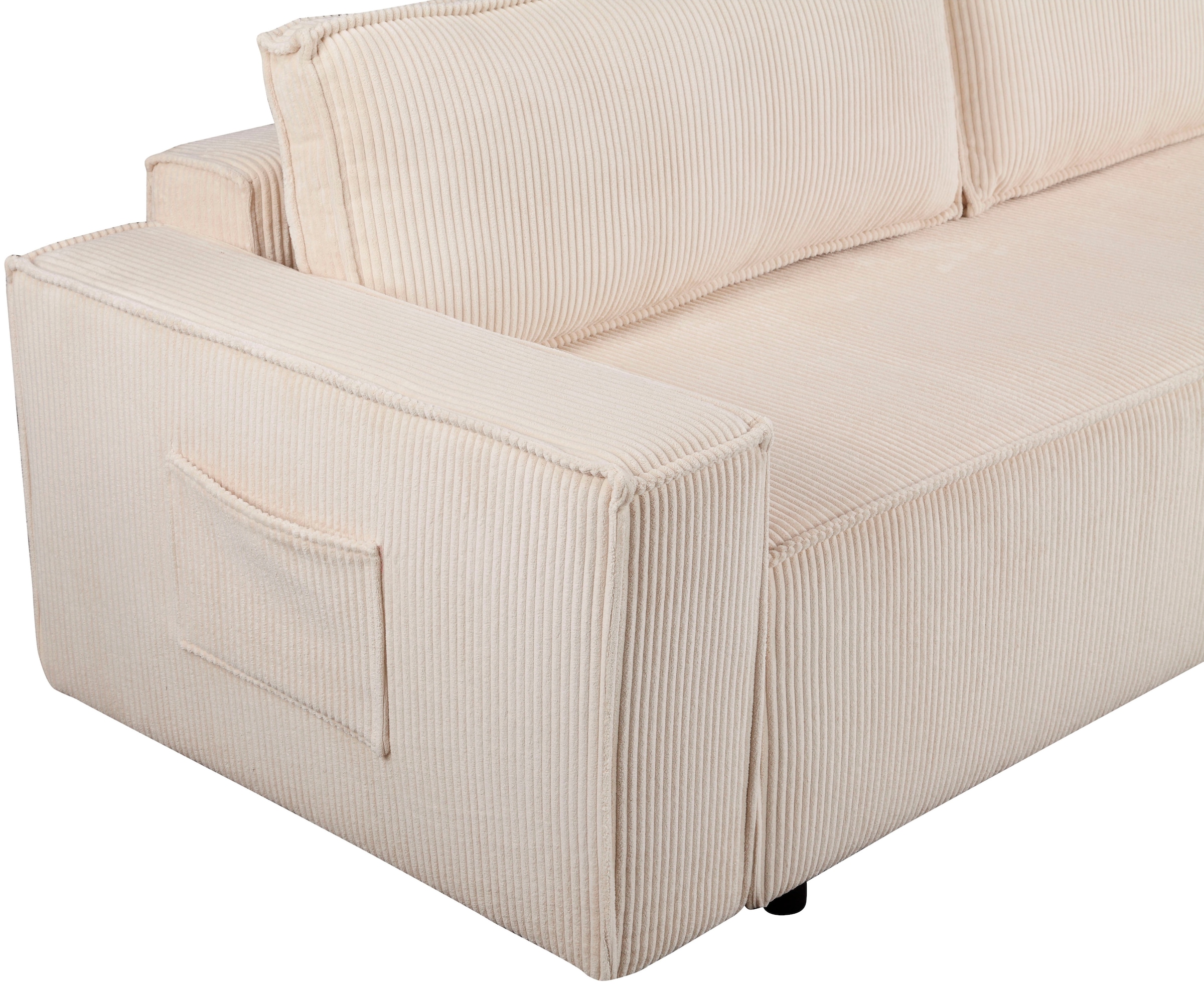 OTTO home Schlafsofa »CASSI 3-Sitzer, 240 cm - OTTO. Verlässliche Qualität.« Schlaffunktion (134/200), Bettkasten, Cord, Unser Tiefpreis