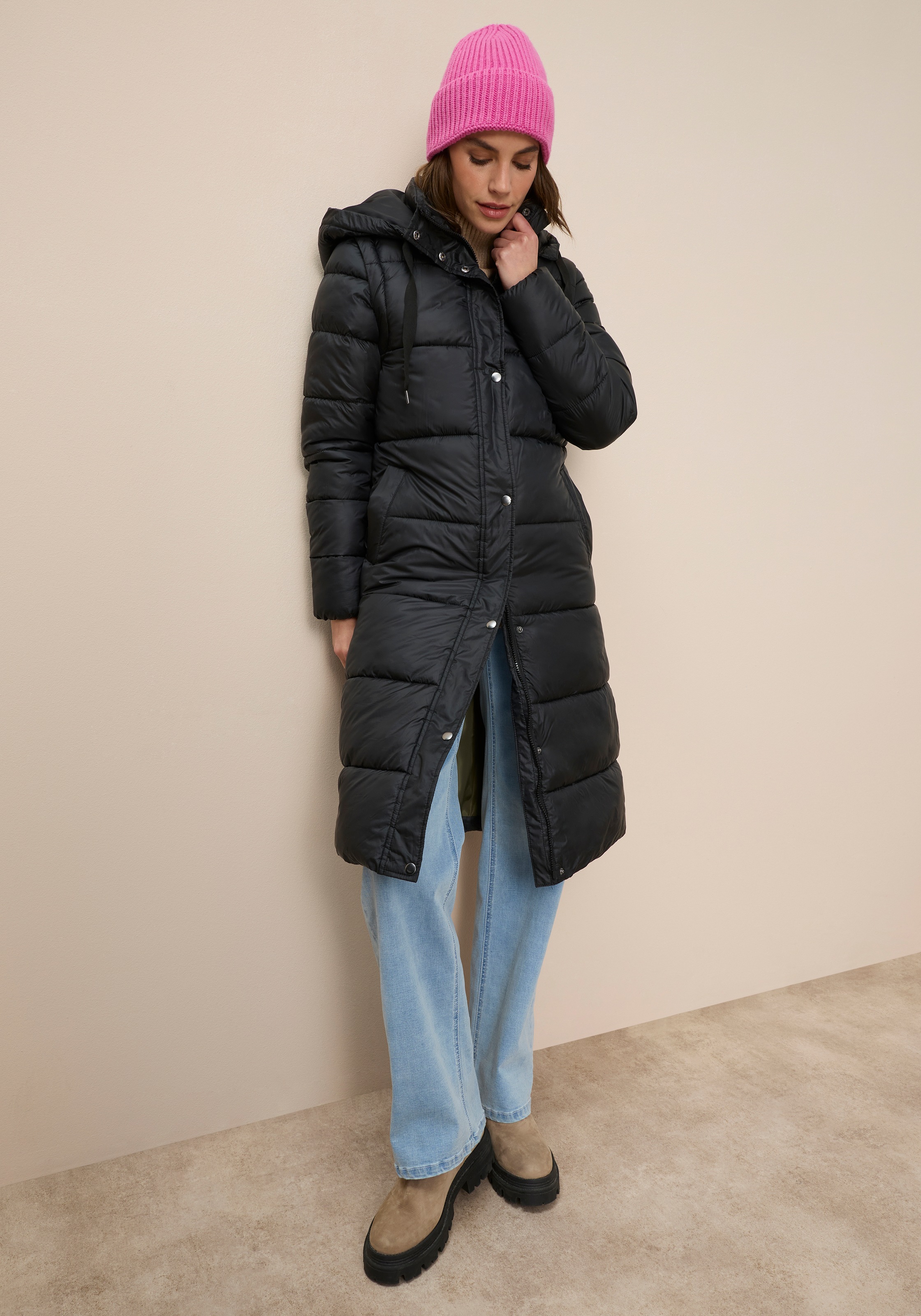 Tamaris Quilted Coat Women's Black 42 2