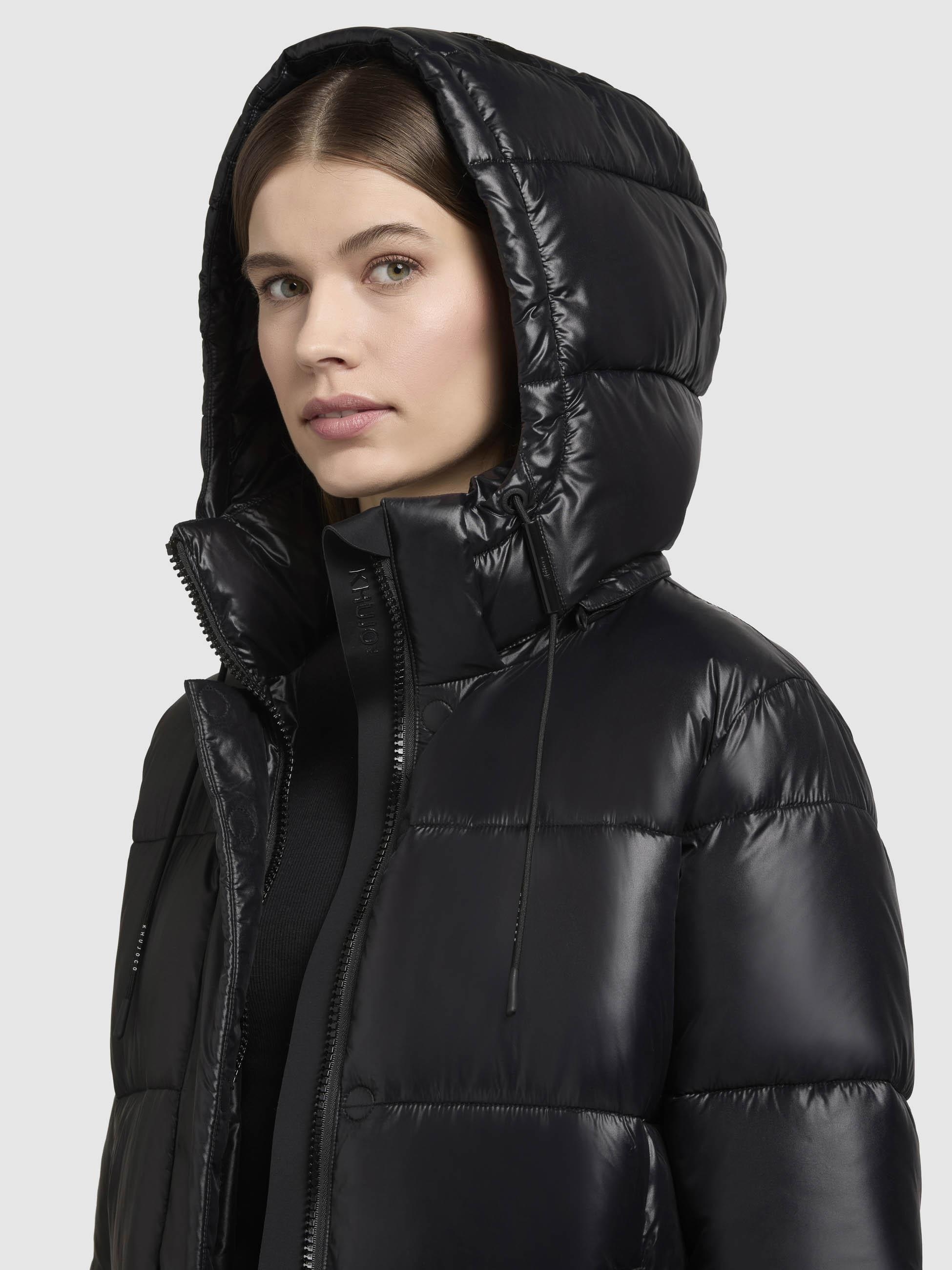 khujo Steppjacke »Word3 Satin-YM«, mit Kapuze, Glänzender Damen Kurzmantel