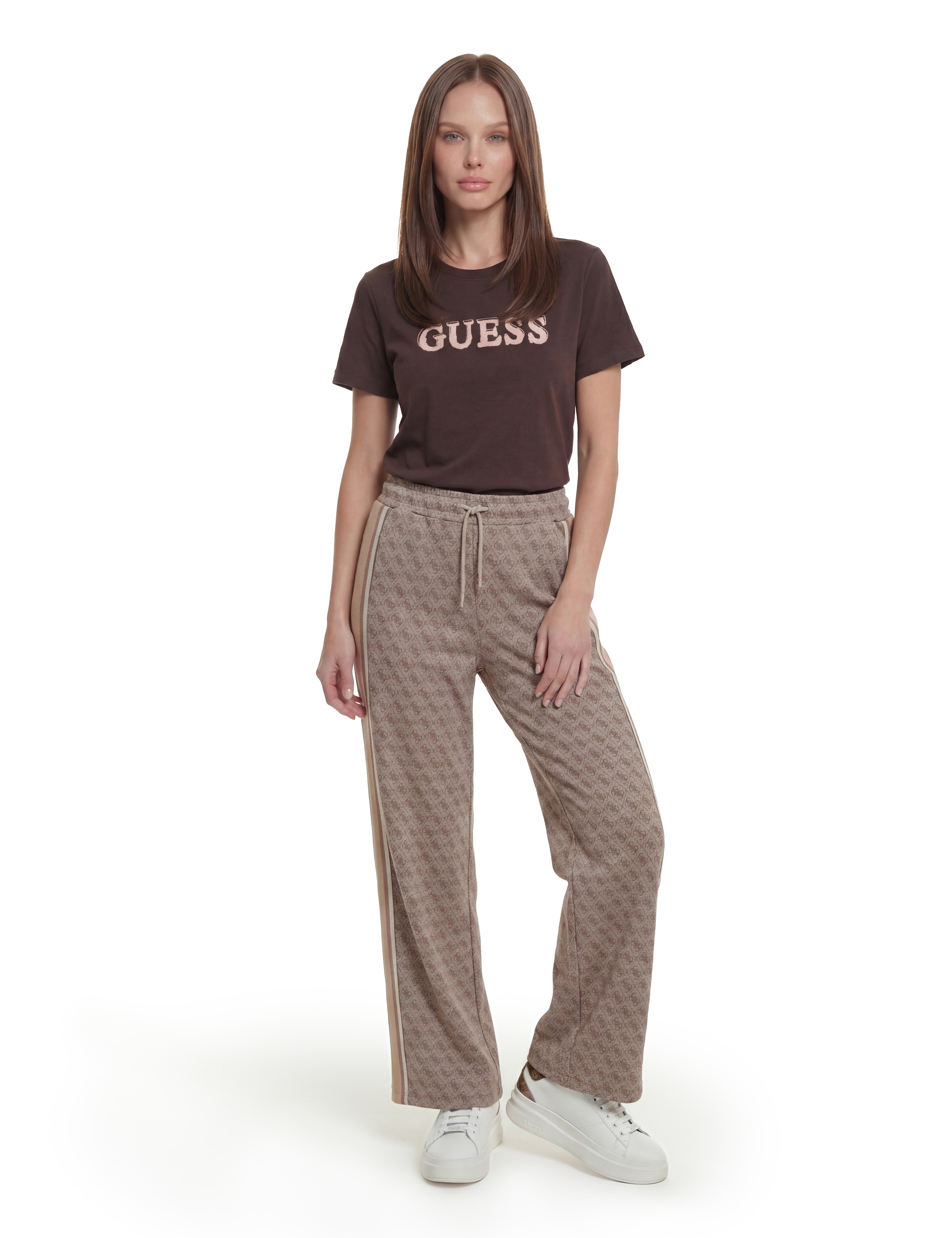 Guess T-Shirt »FAUSTA CN SS T-SHIRT« mit Logoschriftzug, Regular Fit