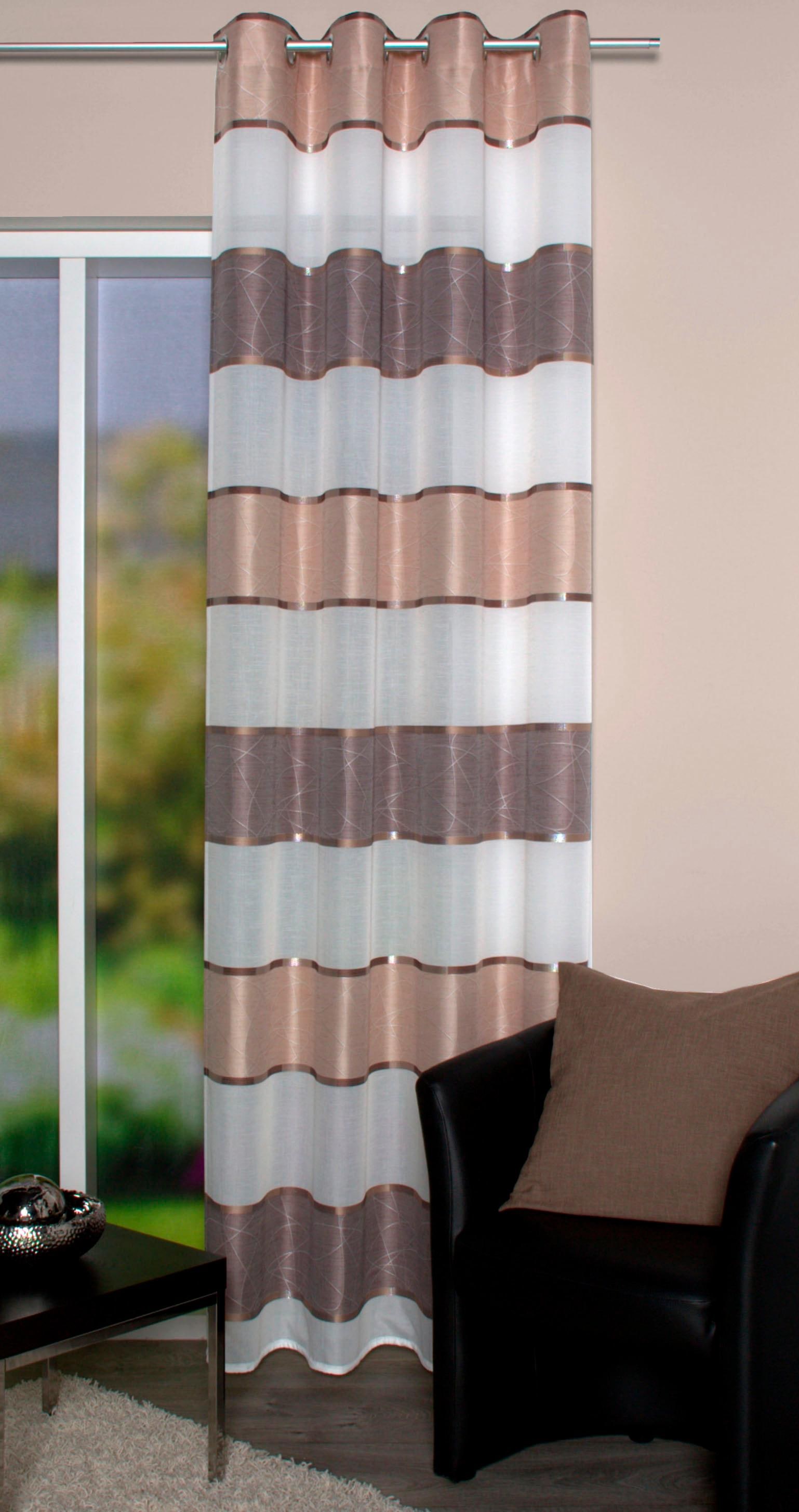 HOME WOHNIDEEN Vorhang "WALTERS" Ösen 1 Stk. tlg. HxB: 245x140, Querstreife günstig online kaufen