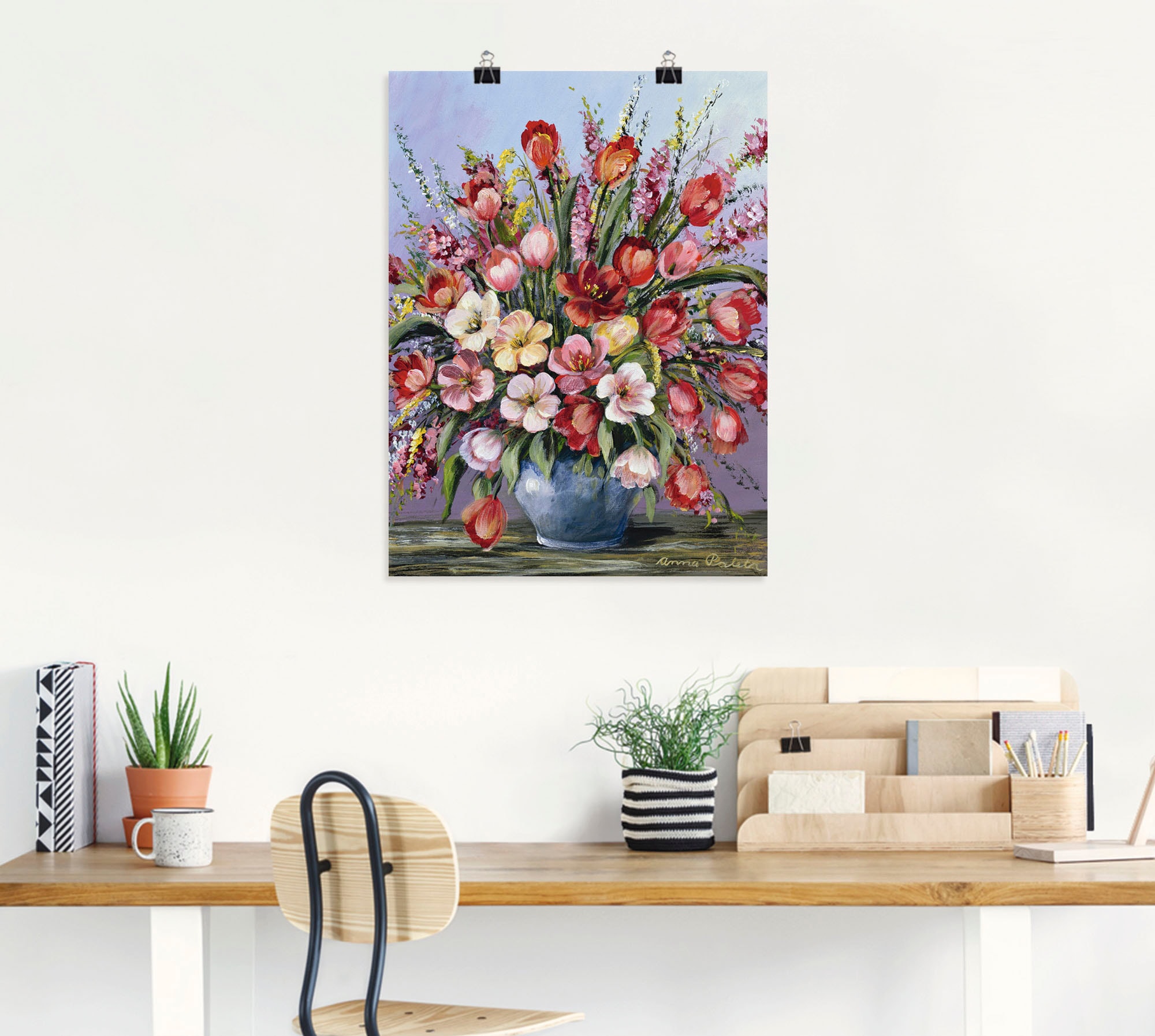 Artland Wandbild »Bunter Tisch III«, Blumen, (1 St.), als Leinwandbild, Wandaufkleber oder Poster in versch. Größen