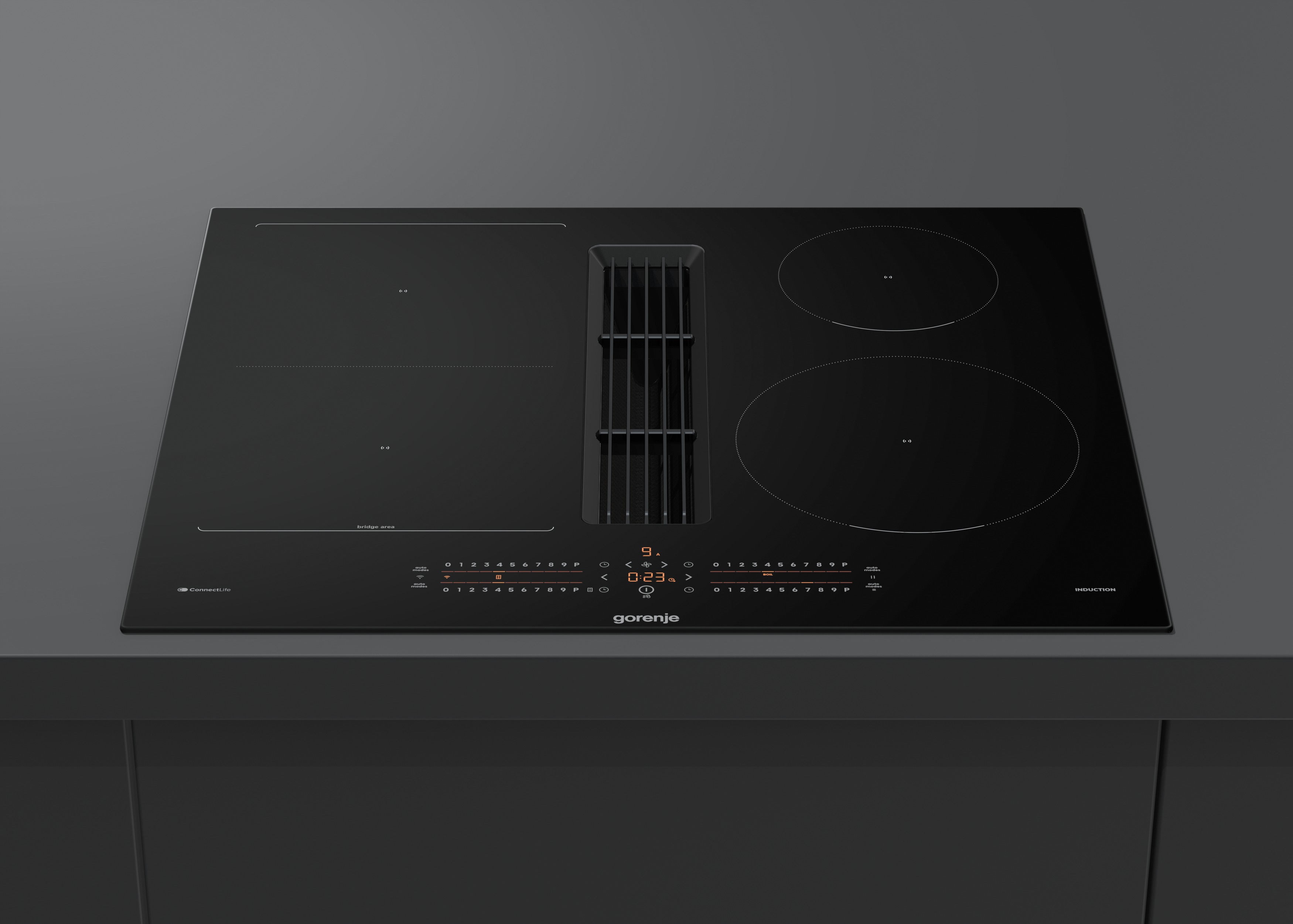 GORENJE Kochfeld mit Dunstabzug "GEH6432BSCWF" 60cm Induktionskochfeld mit Dunstabzug