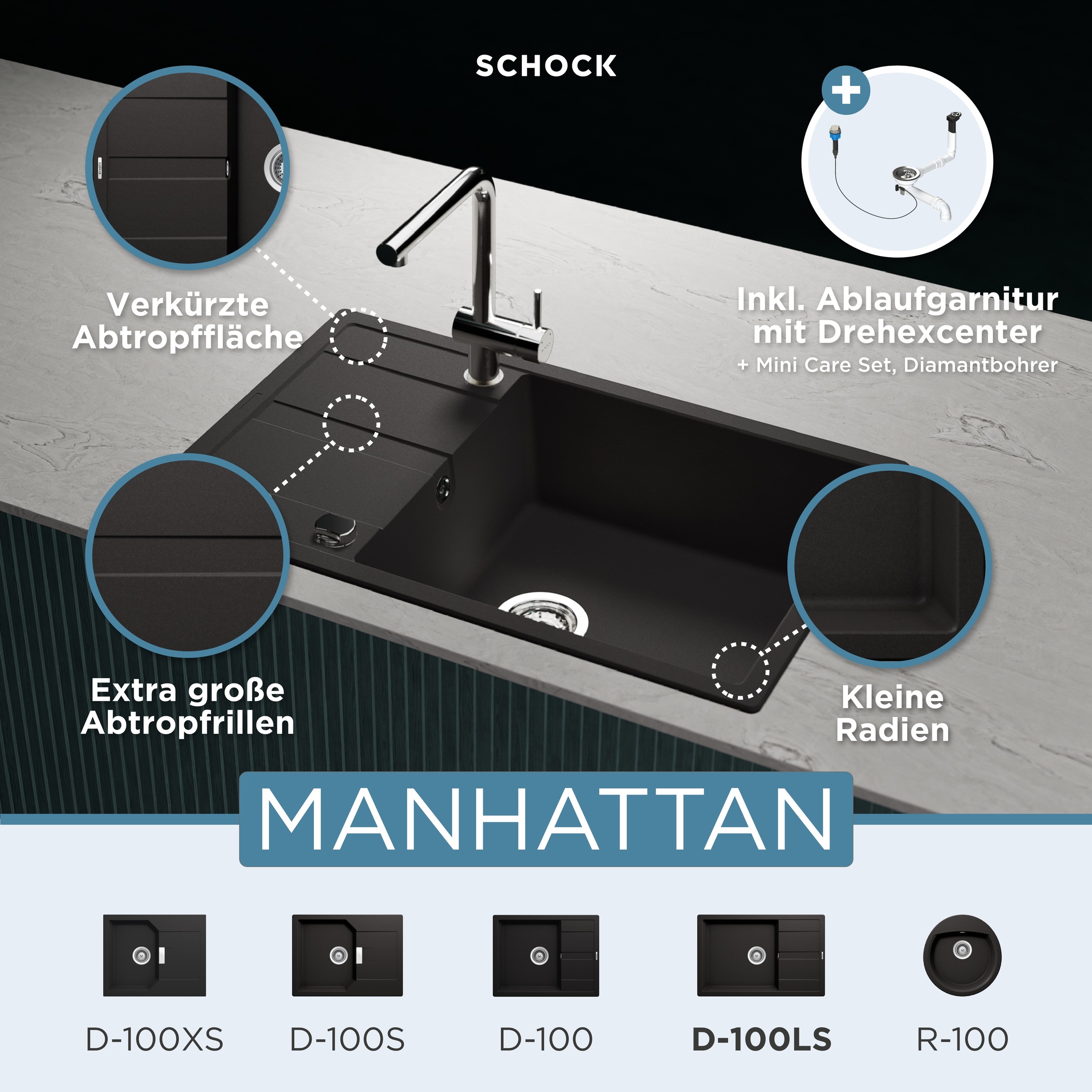 Schock Granitspüle "Manhattan D-100LS"