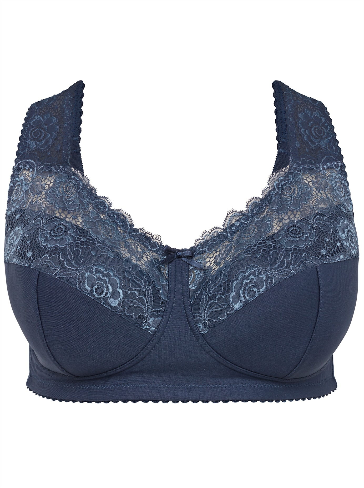 SHEEGO Damen Bügelloser BH, Gr. 85, blau, 83% Polyamid, 17% Elasthan, BHs