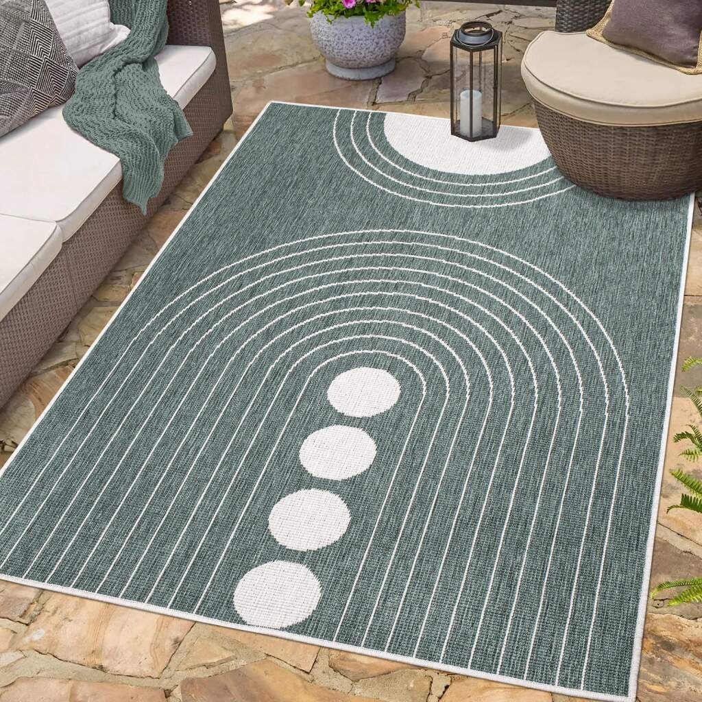 Carpet City Outdoorteppich »DUO RUG 5739«, rechteckig, 5 mm Höhe, Wendeteppich Wetterfest In- & Outdoor, Balkon, Terrasse, Wohnzimmer