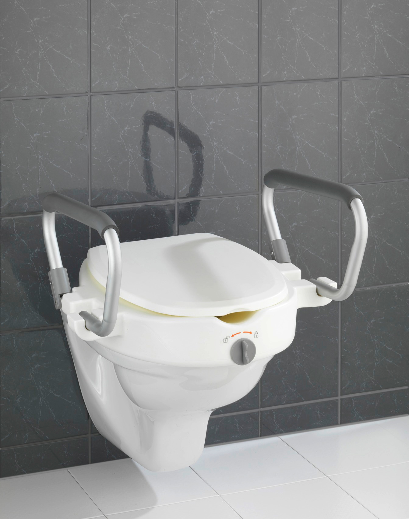 WENKO WC-Sitz »Secura«, SItzerhöhung mit Stützgriffen