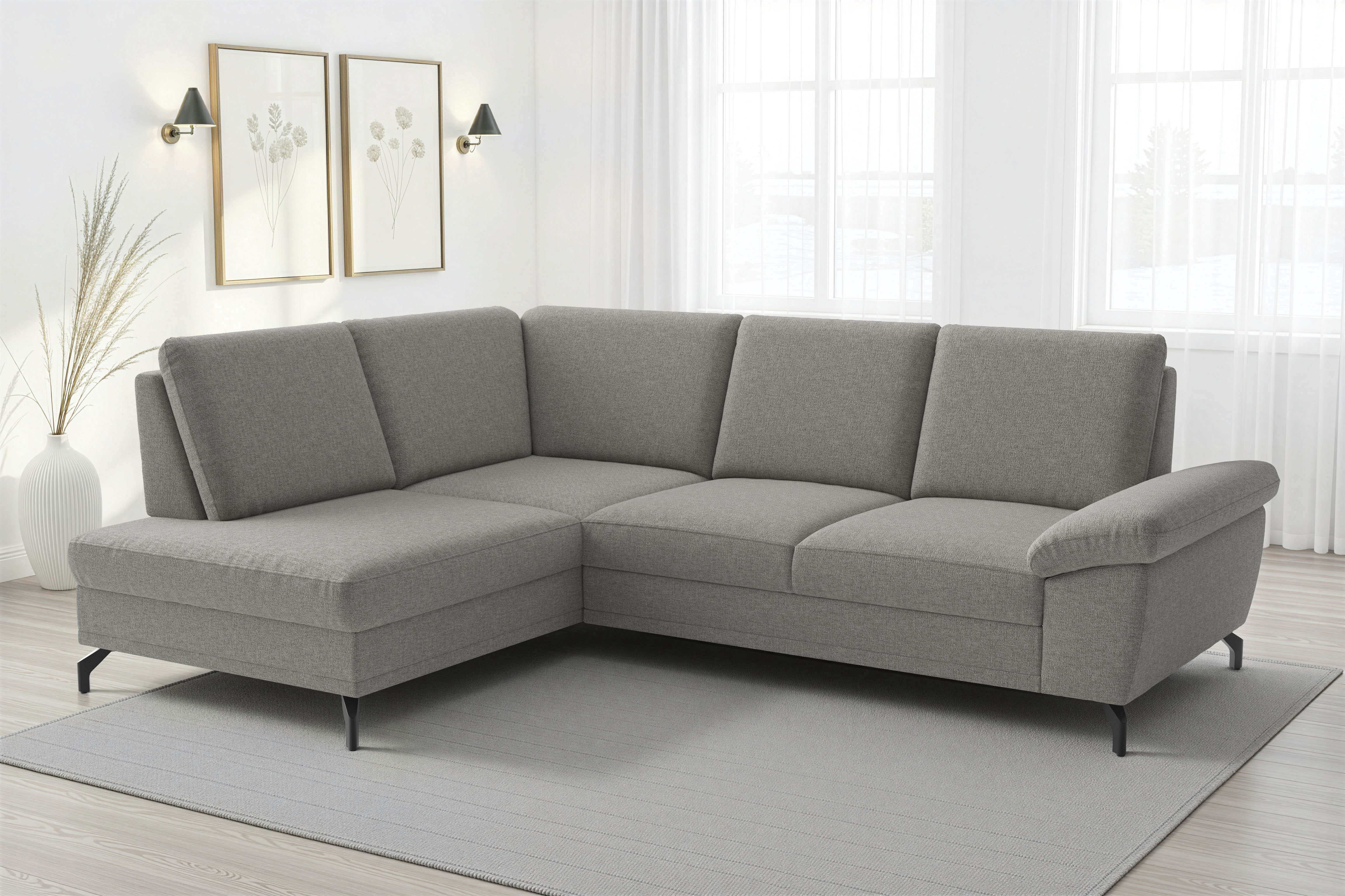 sit&more Ecksofa "Chelsea L-Form, B: 249 cm, Armteil- & Sitztiefenverstellung" optional Schlaffunktion und Bettkasten