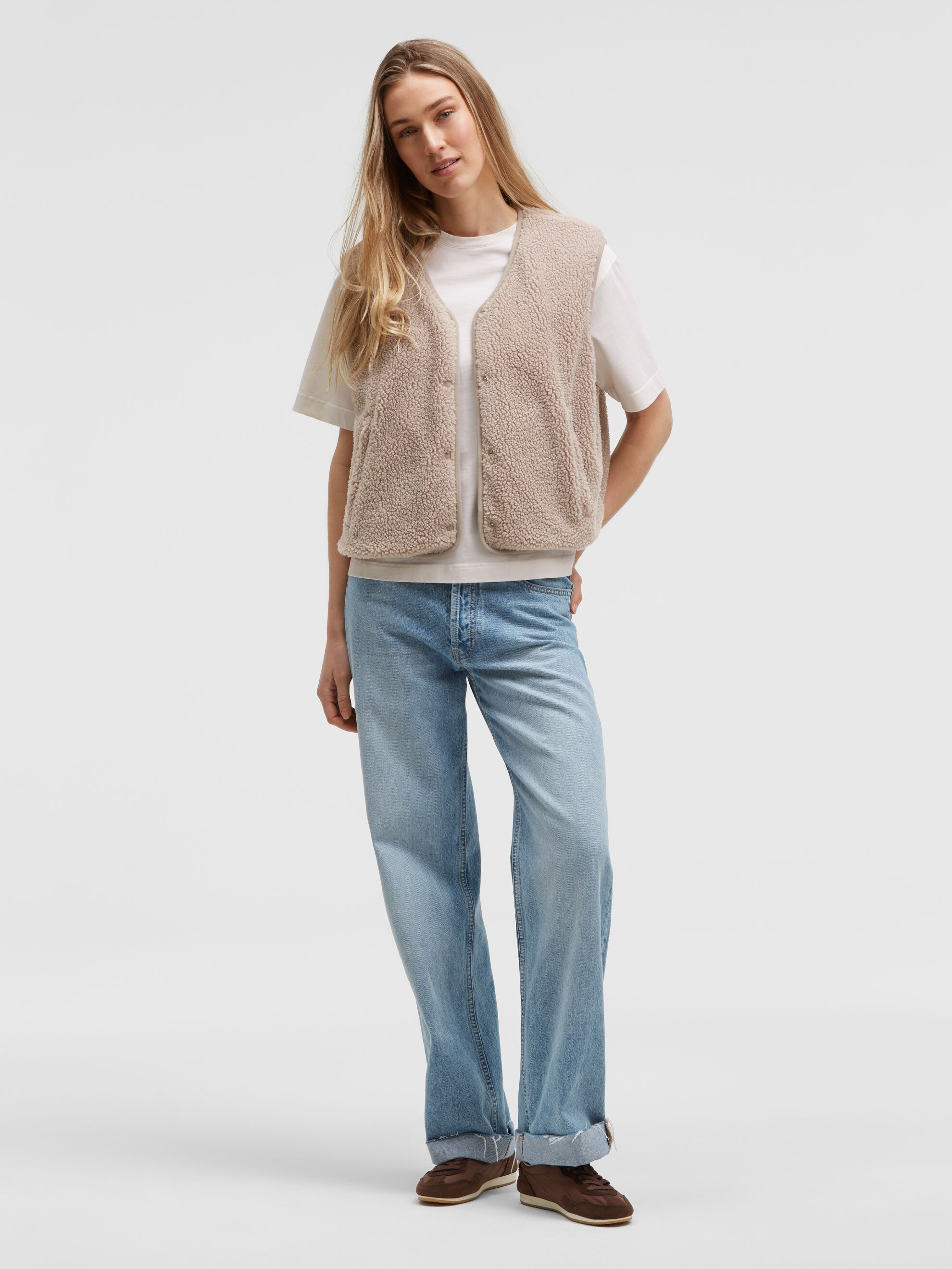 SENSES.THE LABEL Fleeceweste mit Druckknopfleiste