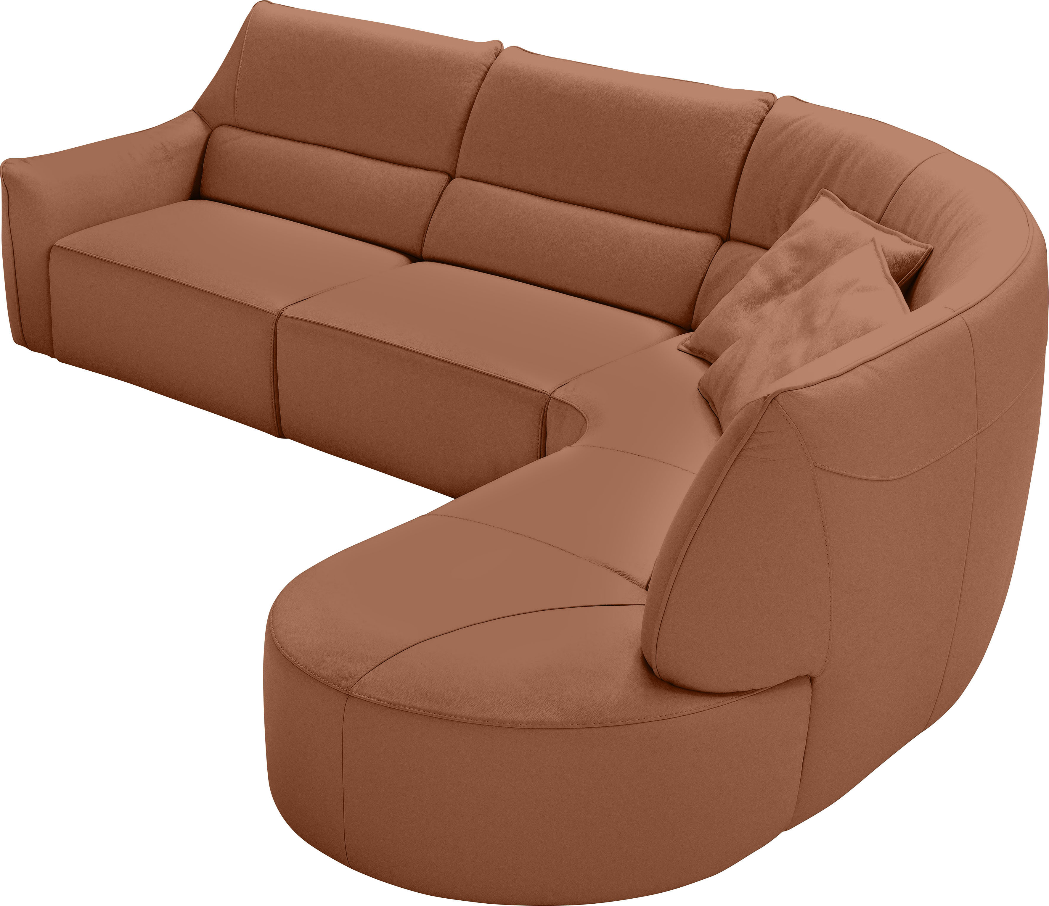 Egoitaliano Ecksofa "Puffy, extravagant & edel, Retro Designsofa, hoher Sitzkomfort, L-Form" mit Ottomane, wahlweise mit und ohne elektrischer Relaxfunktion