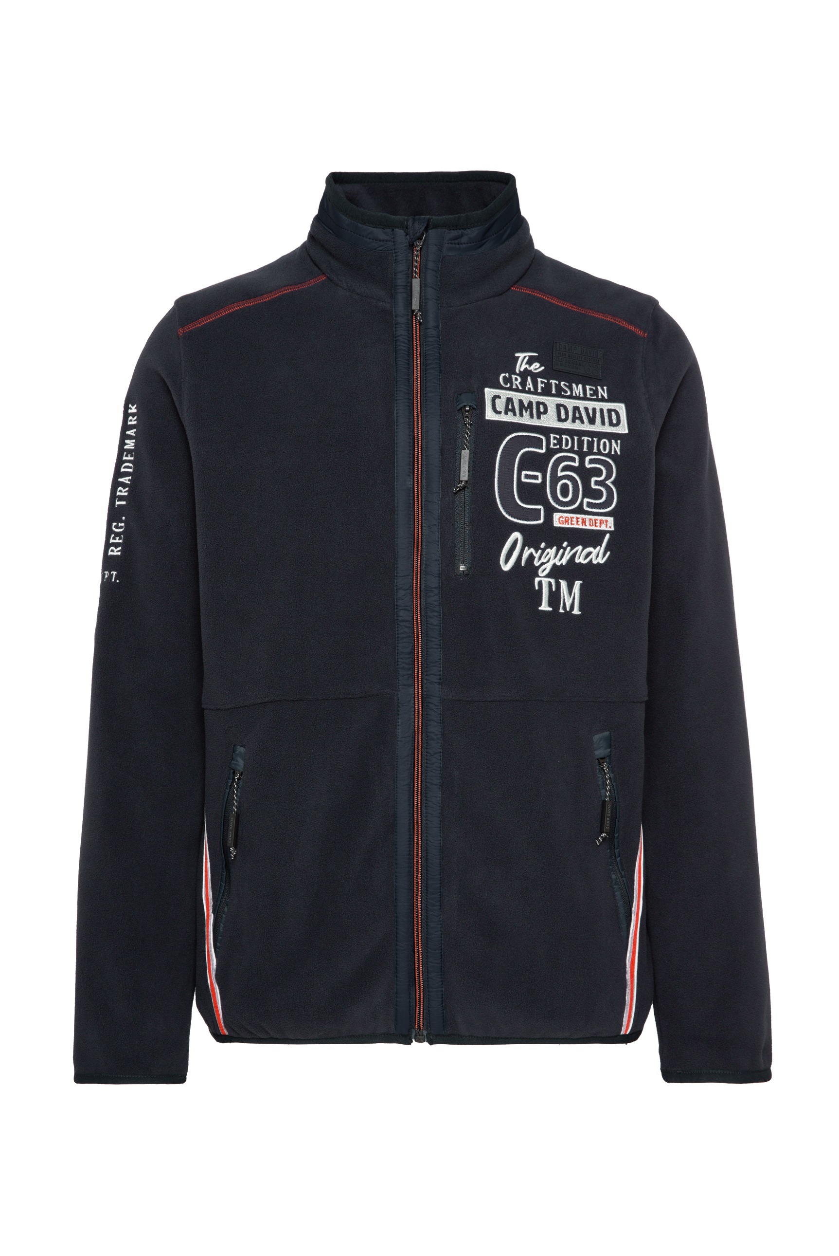 CAMP DAVID Fleecejacke, ohne Kapuze, mit elastischem Saumabschluss