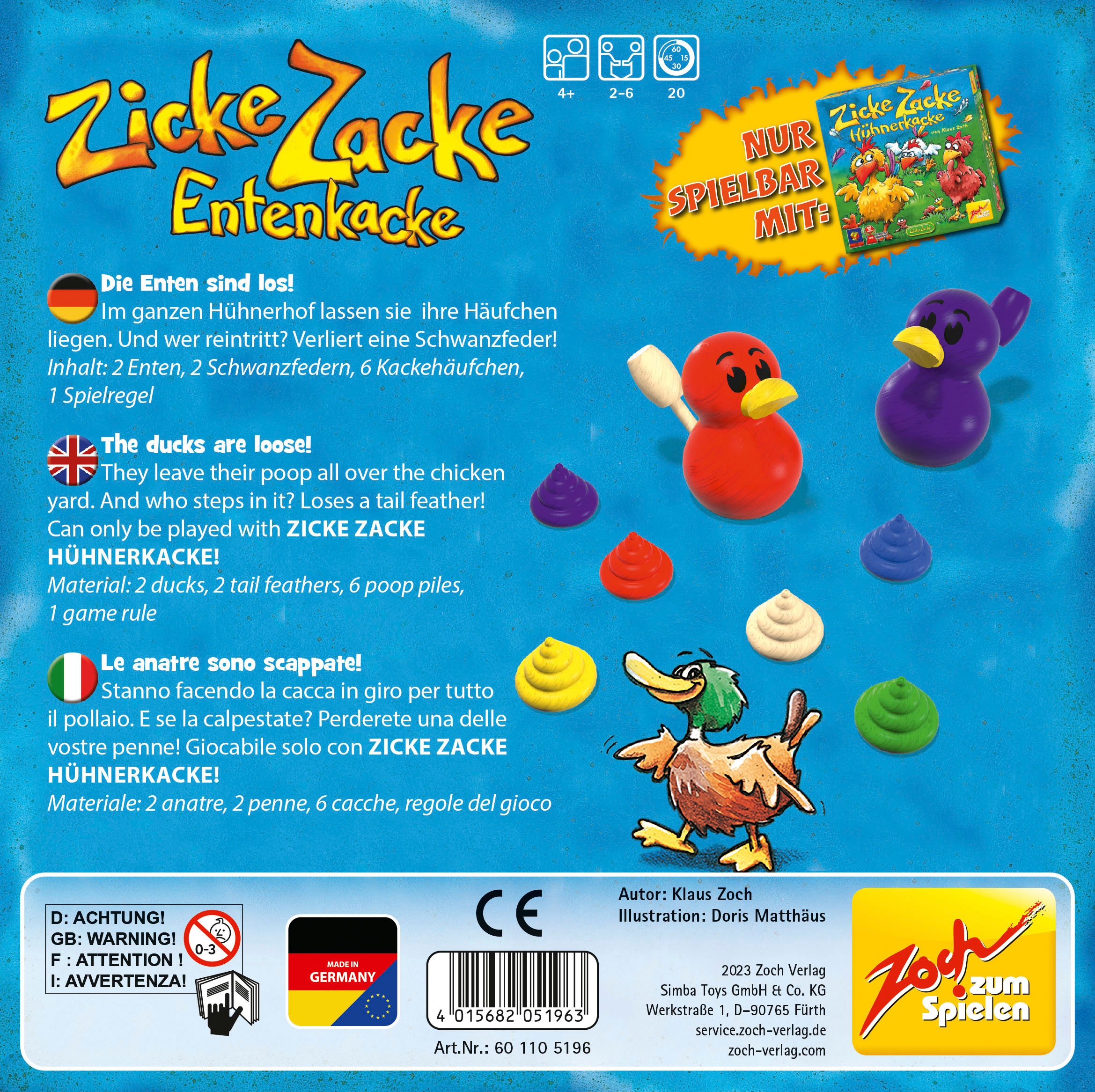 Zoch Spiel »Zicke Zacke Entenkacke«, Made in Germany