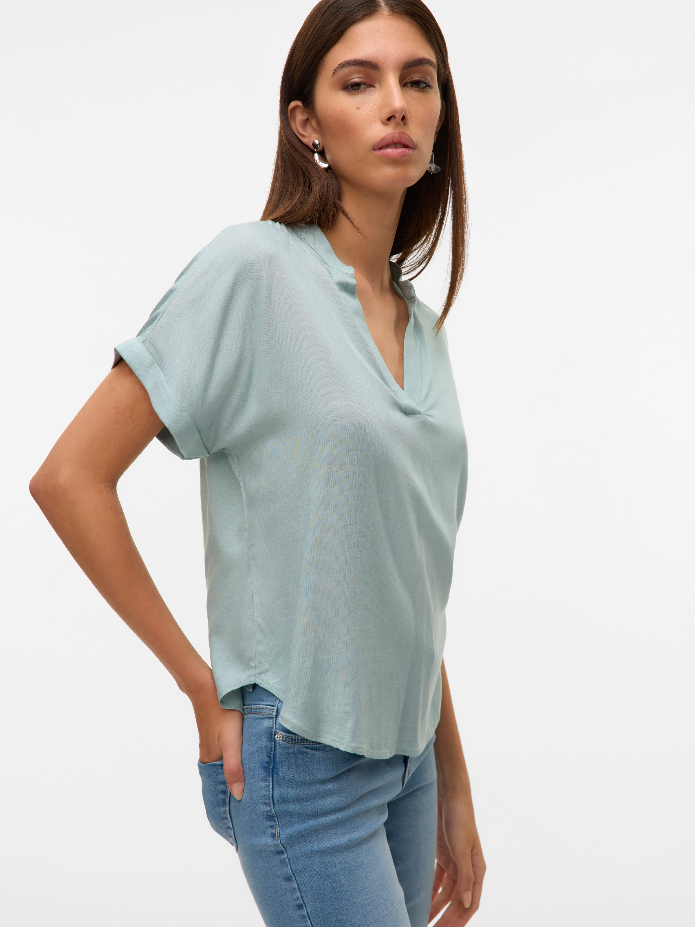 Vero Moda Shirtbluse "VMBEAUTY SS TOP GA NOOS" Viskose, regular fit günstig online kaufen