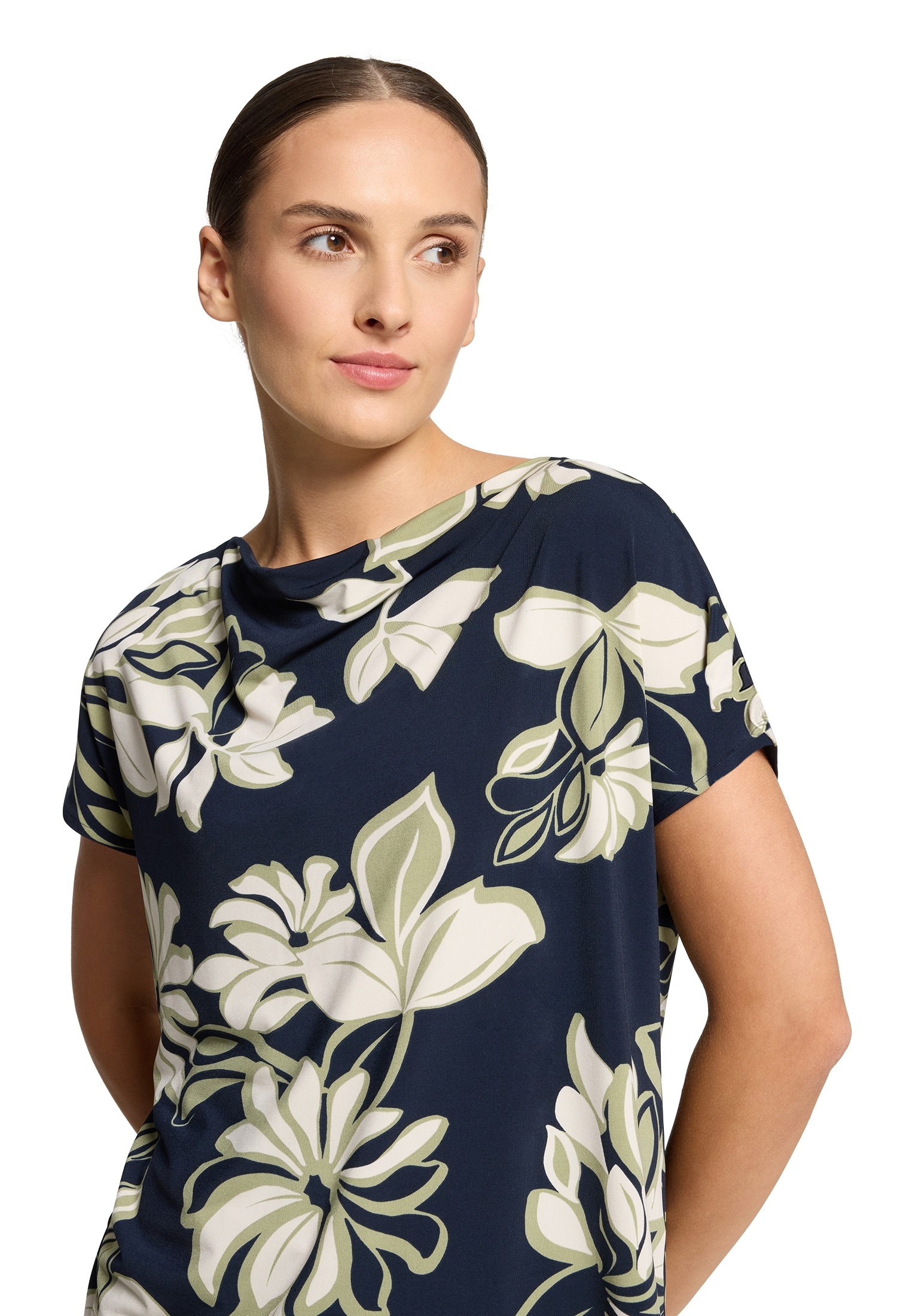 Betty Barclay Kurzarmshirt »Betty Barclay Damen Printshirt mit Wasserfallausschnitt«, (1 tlg.)