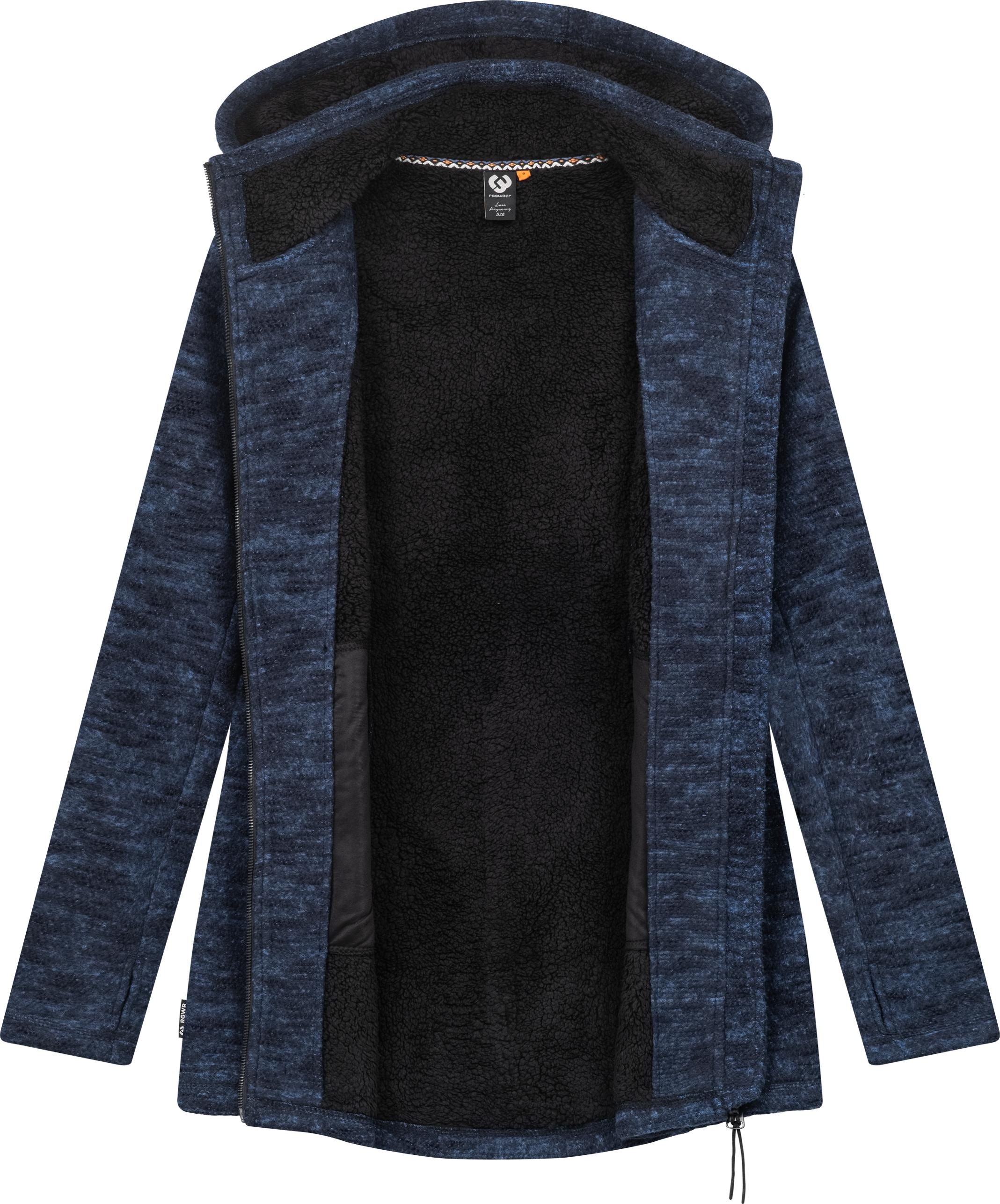 Ragwear Longstrickjacke »Leysha Melange«, Sportliche Kapuzenjacke in melierter Strick-Optik
