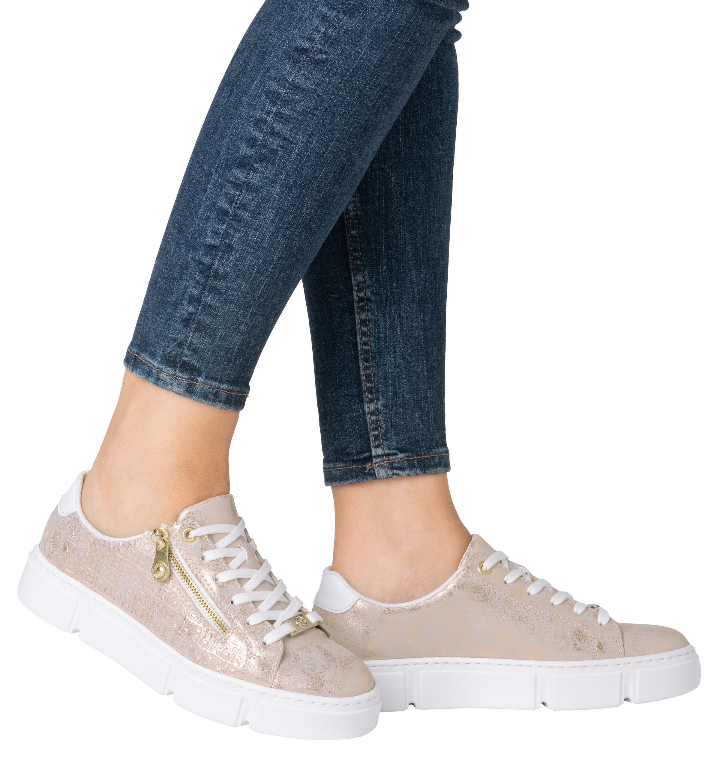Rieker Plateausneaker, Freizeitschuh, Halbschuh, Schnürschuh mit Reißverschluss