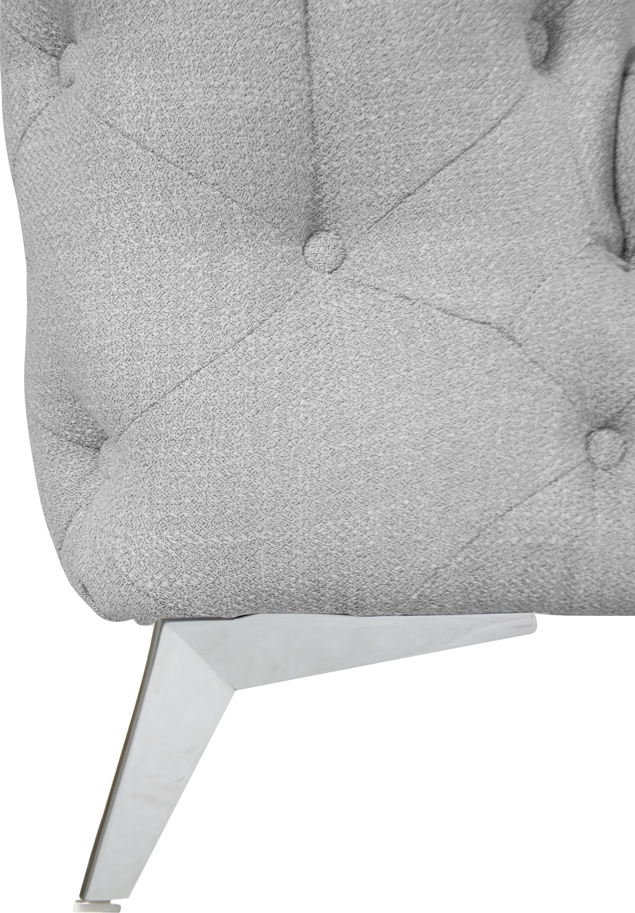 Home affaire Chesterfield-Sofa »Ecksofa GLYNIS L-Form mit Wellenunterfederung, Maße B/T/H 264/204/75cm« aufwändige Knopfheftung, moderne Chesterfield Optik, Fußfarbe wählbar