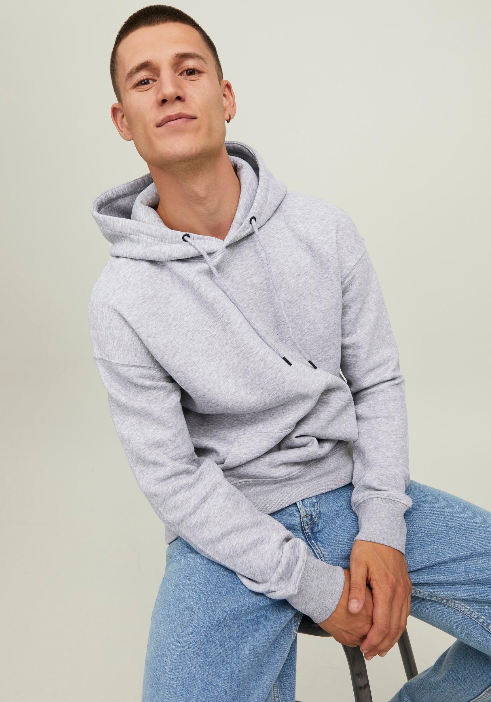 Jack & Jones Herren Hoodie Kapuzenpullover JJESTAR BASIC - Relaxed Fit günstig online kaufen