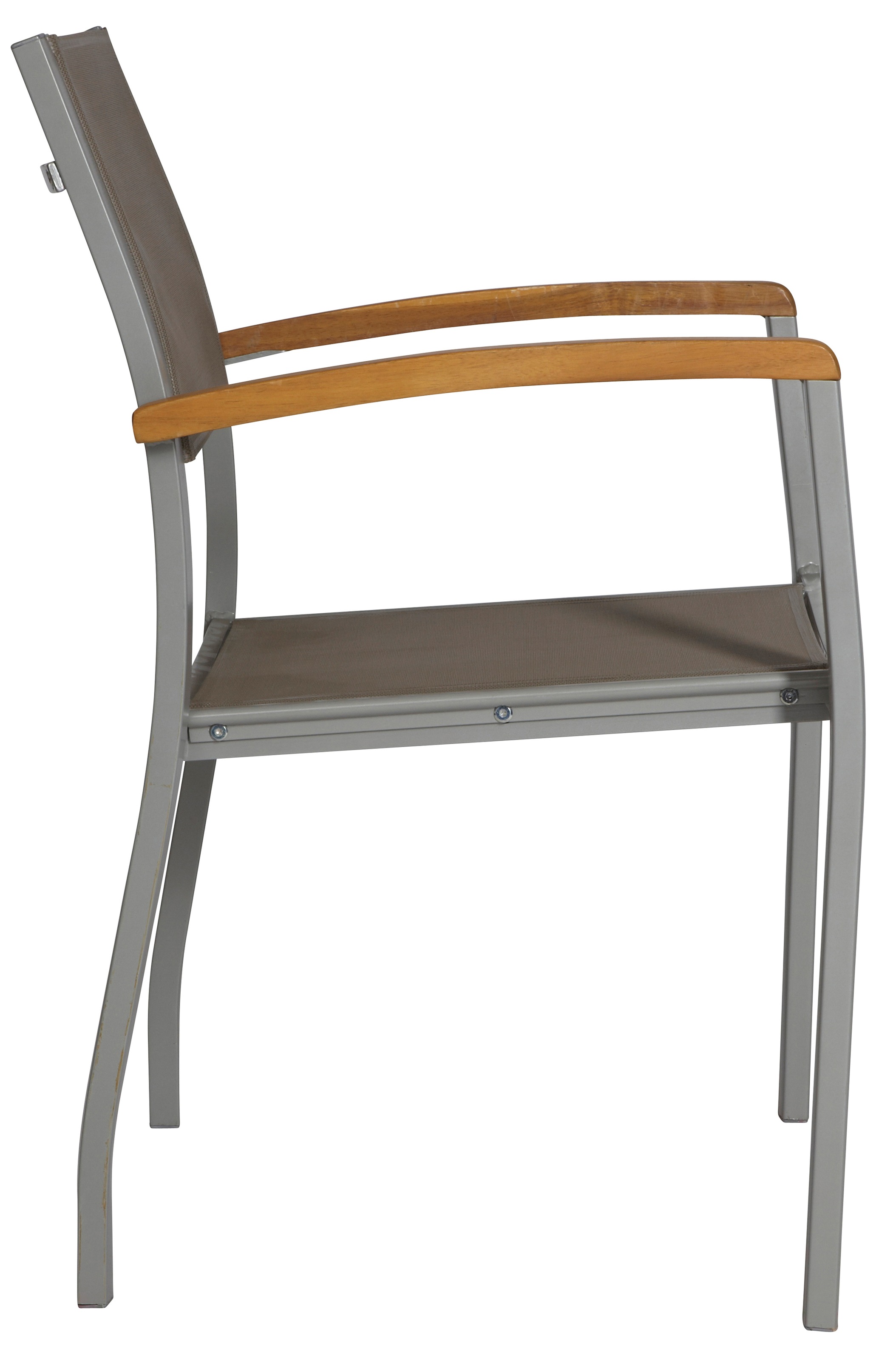 Gartenstuhl MERXX "Monaco", grau, B:59cm H:85cm T:56cm, Obermaterial: 100% Polyester, Stühle, Gartenstuhl, Armstützen aus Akazie, stapelbar 2