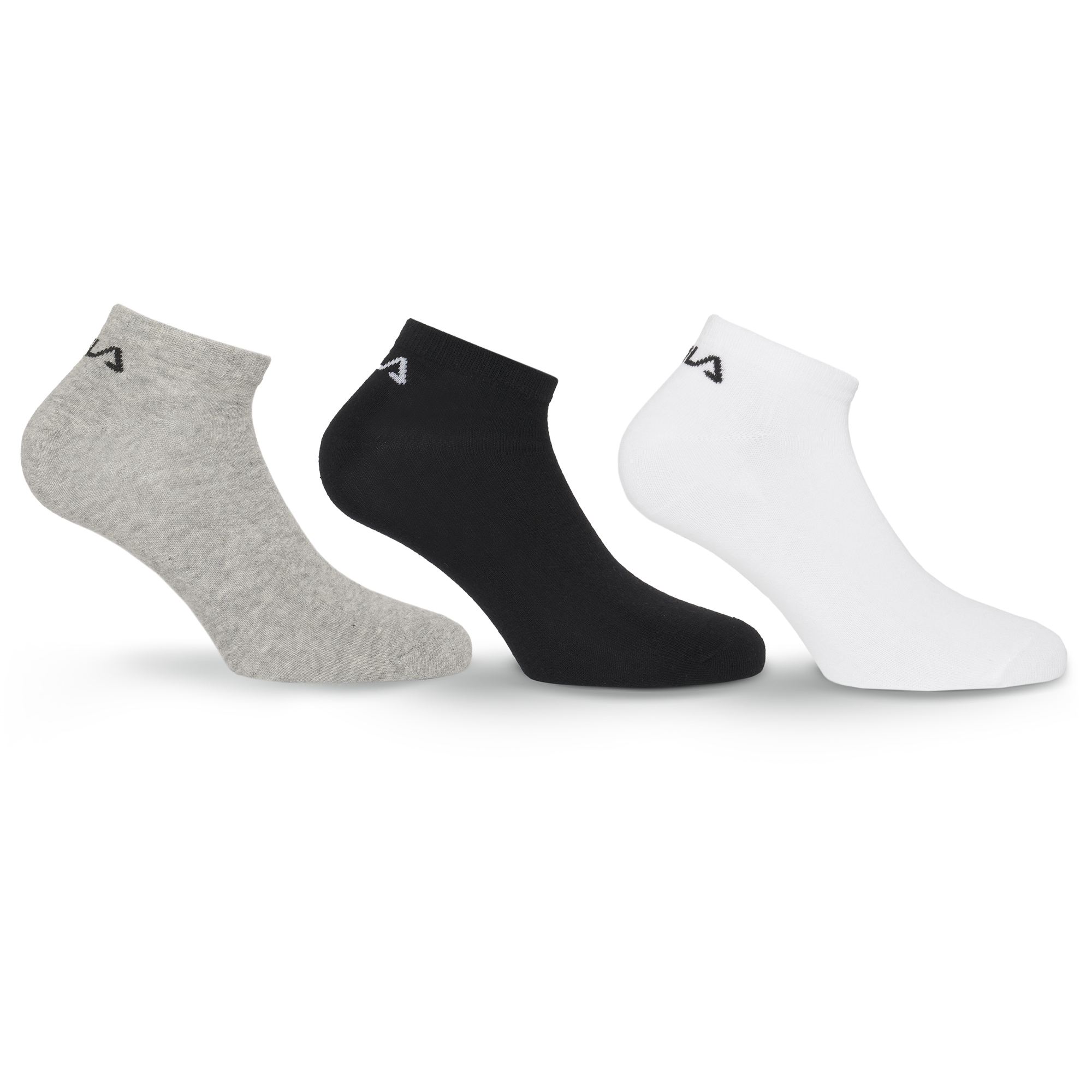 Fila "UNISEX INVISIBLE PLAIN SOCKS" 3 Paar tlg. mit eingestricktem Logo an der Ferse