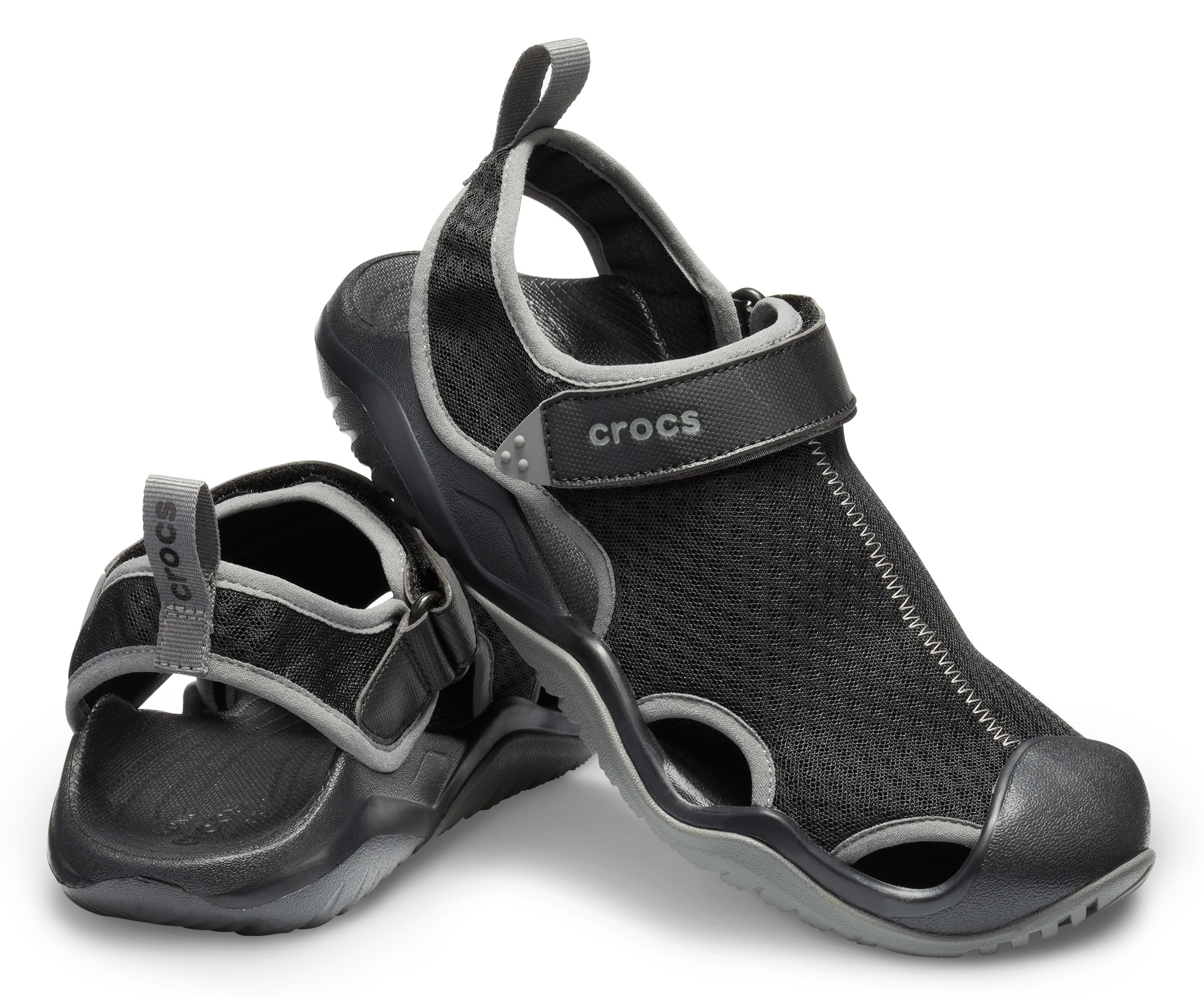 Crocs Sandale »Swiftwater Mesh Deck Sandal«, Badesandale, Sommerschuh mit Klettverschluss