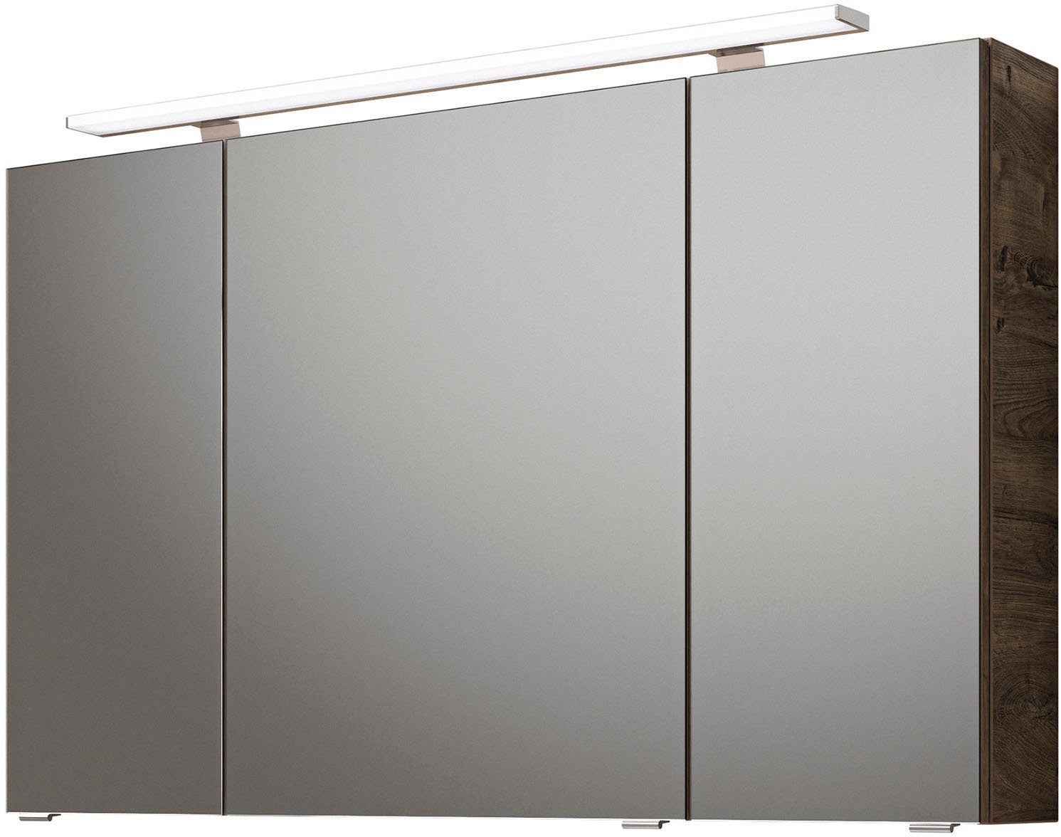 Saphir Badmöbel-Set »Serie 6025 2-teilig Mineralmarmor-Waschtisch mit LED-Spiegelschrank«, (2 St.), Waschplatz 117cm breit, 2 Schubladen, 3 Spiegel-Türen, inkl Türdämpfer