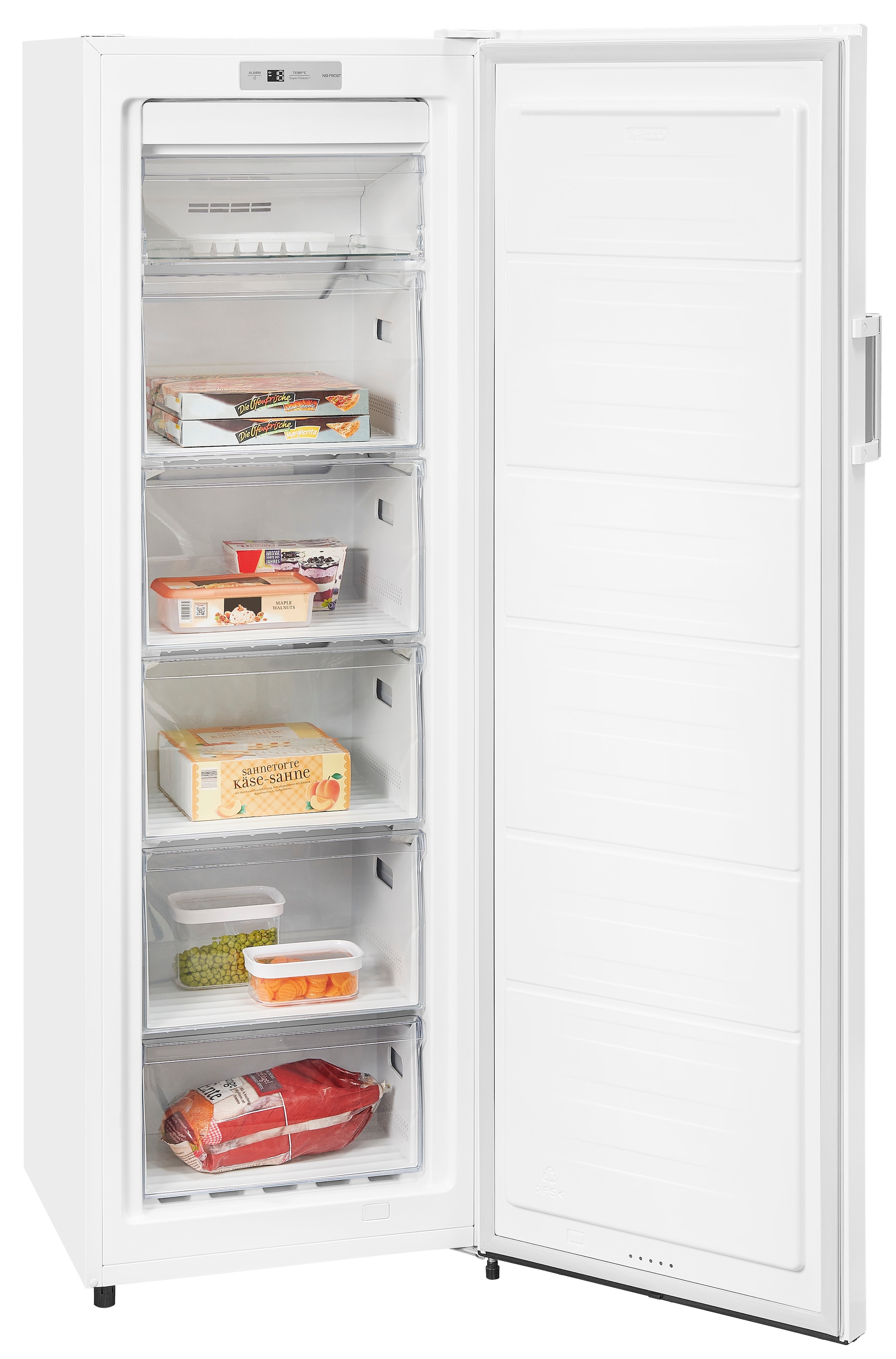exquisit Gefrierschrank »GS271-NF-H-010E weiss«, 169,1 cm hoch, 55,9 cm breit, 194 L Volumen, NoFrost, Schnellgefrieren, 4 Sterne