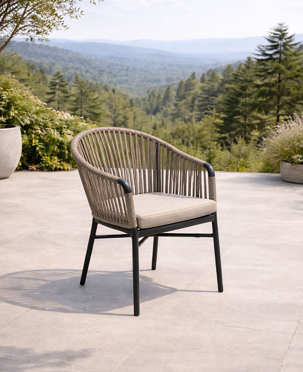 Destiny Garten-Essgruppe »TORNO BARLETTA« Set, 5 tlg. Essgruppe 4 Se + Tisch 110 cm rund, grau