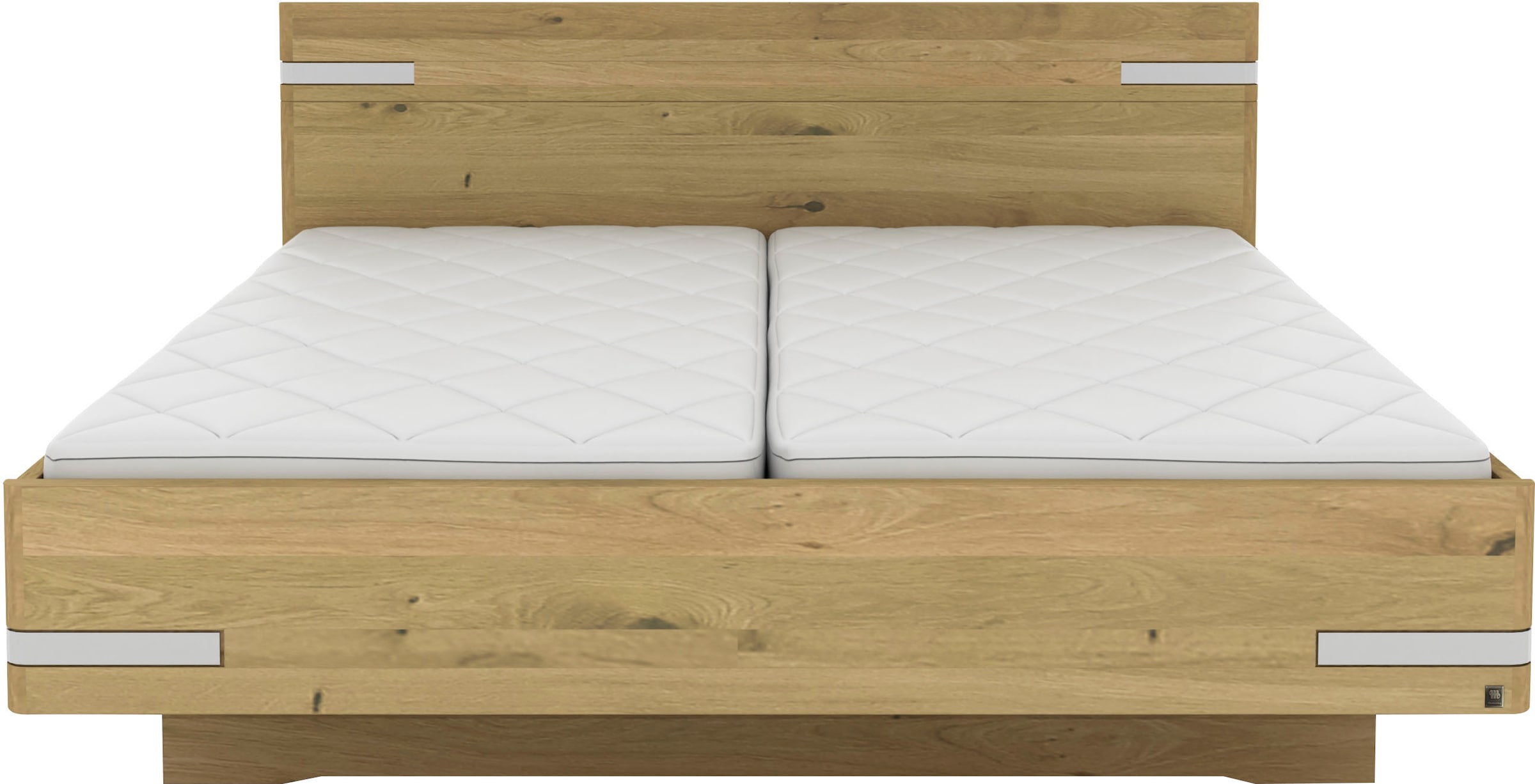 Musterring Holzbett "Savona, Bettgestell, Bettrahmen, teilmassiv Bianco-Eic günstig online kaufen