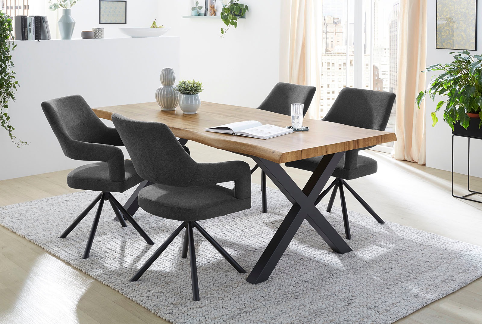 Jockenhöfer Gruppe Marlon Dining Table Wild Oak Black 160x90x76cm 3