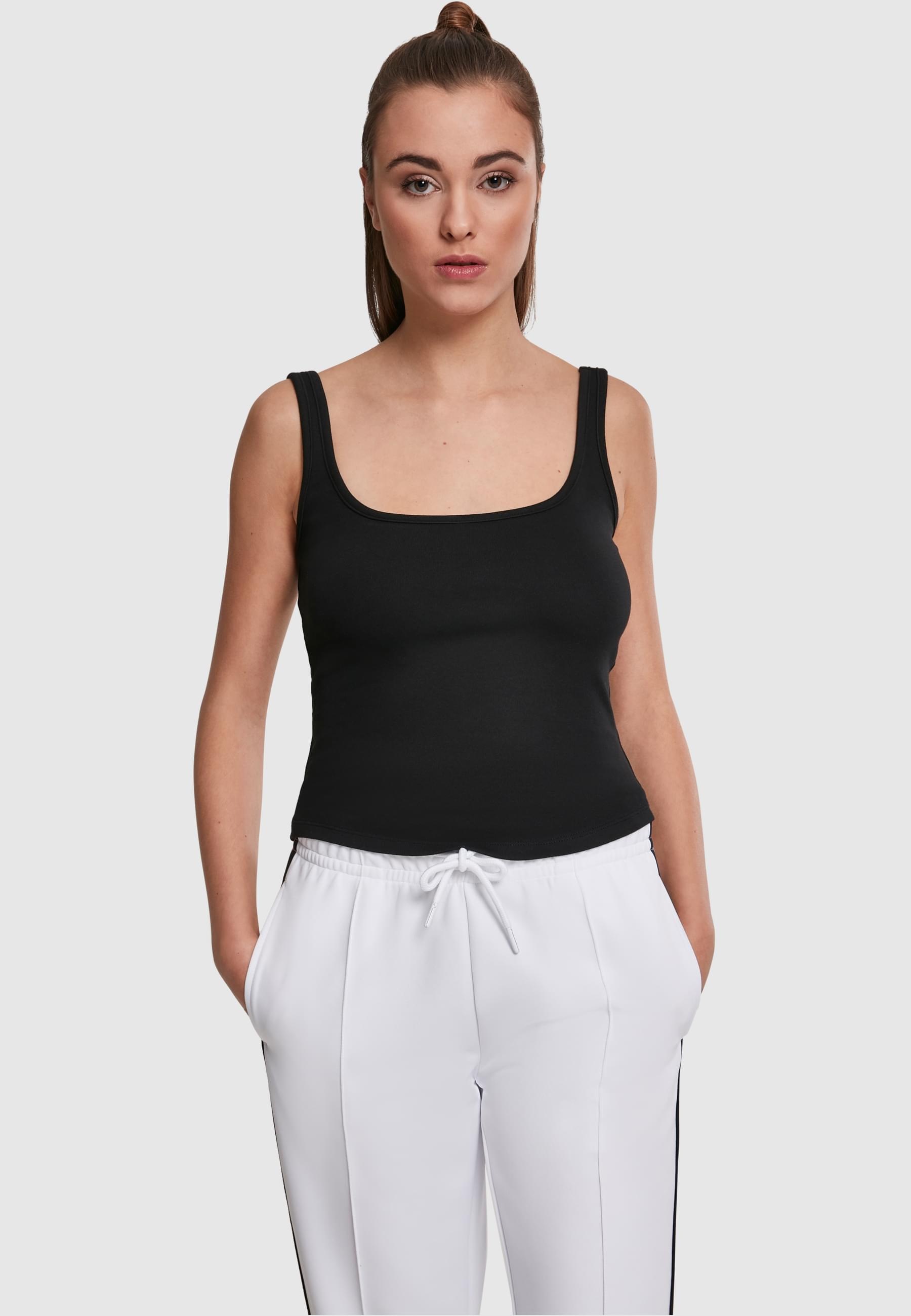 URBAN CLASSICS Muskelshirt »Urban Classics Damen Ladies Wide Neck Top«, (1 tlg.)