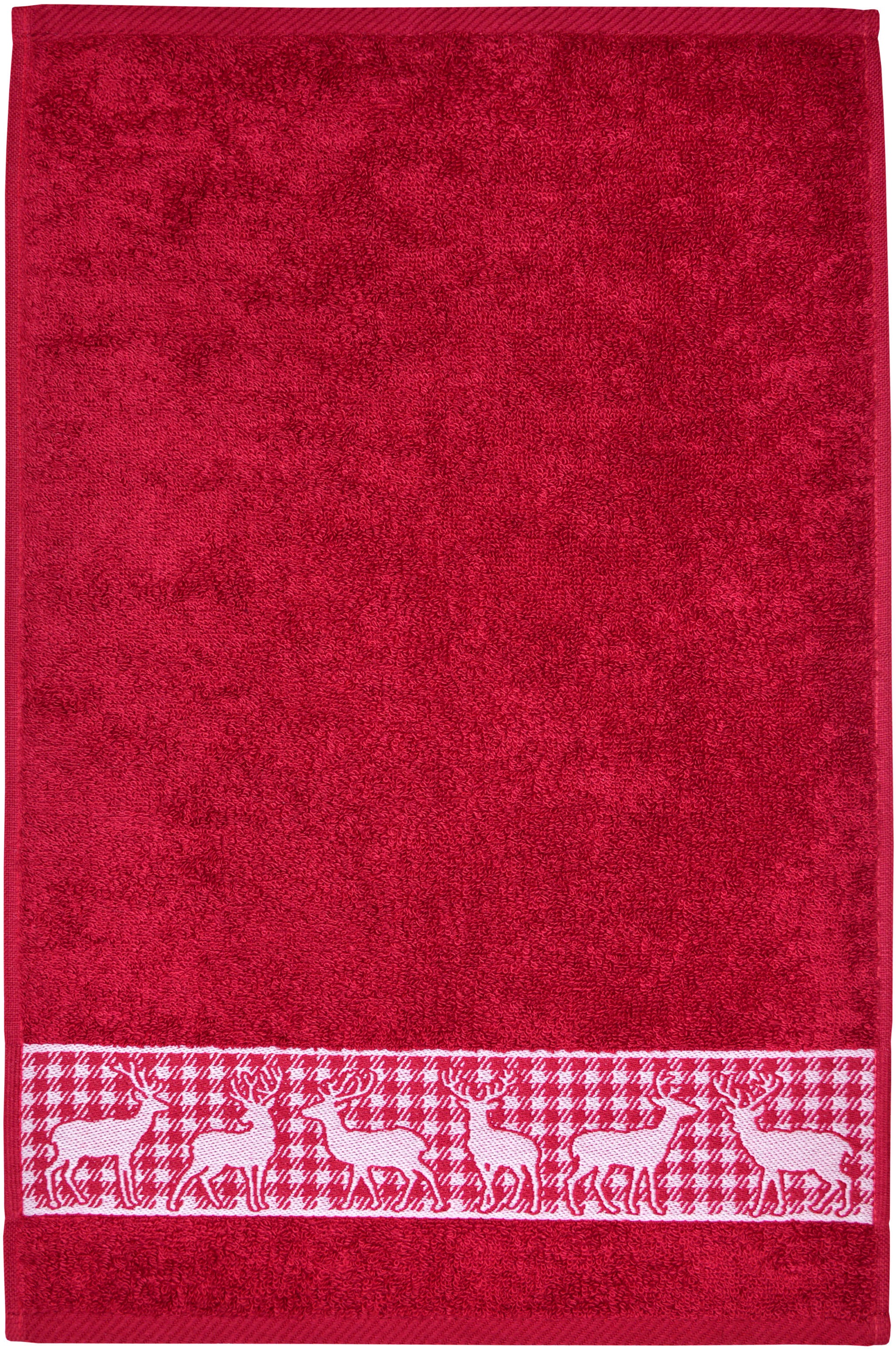 Thumbnail - Dyckhoff Gästehandtücher "Hirschparade", (Set, 6 St.), Made in Germany (6 Gästetücher)