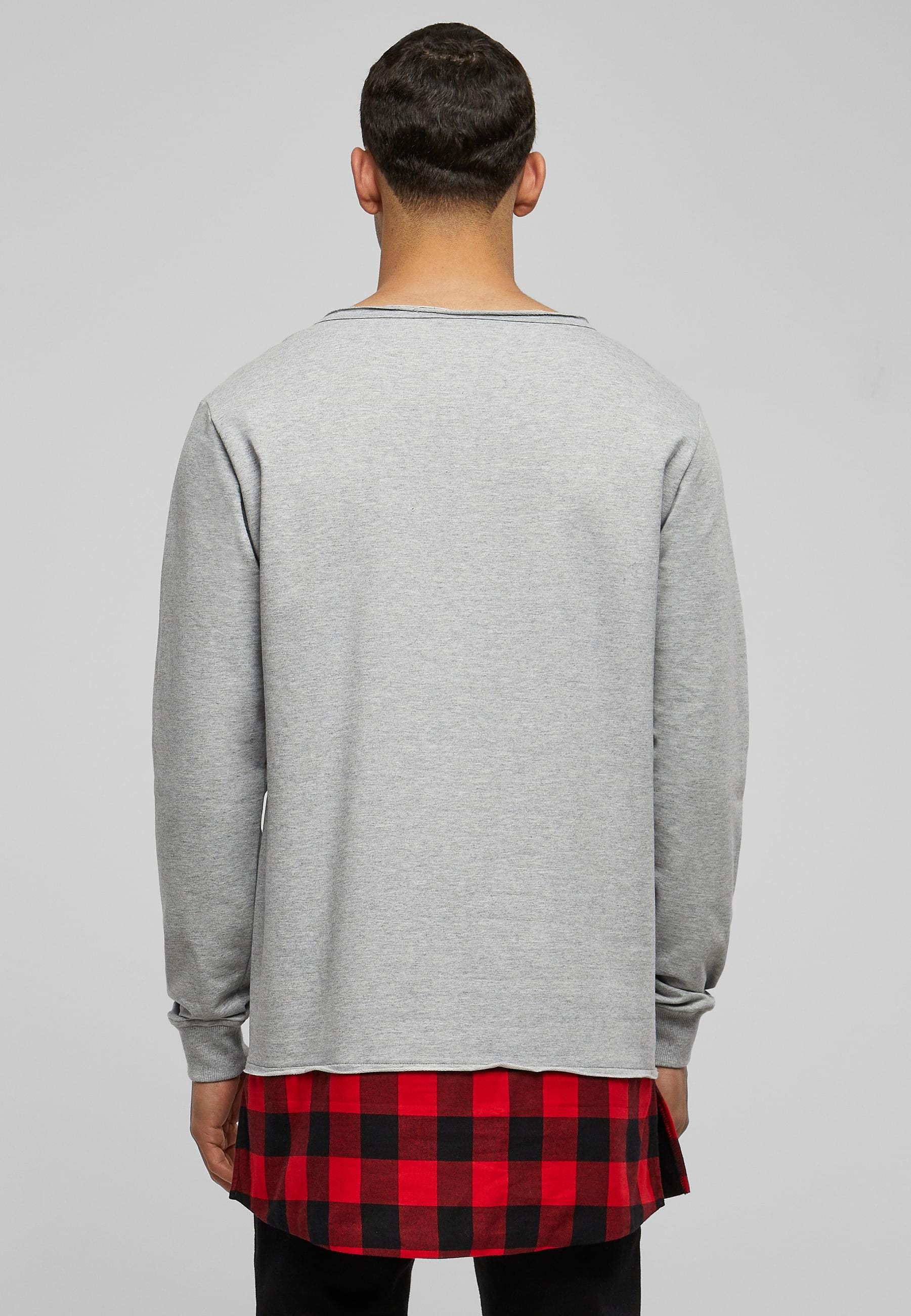 URBAN CLASSICS Rundhalspullover »Urban Classics Herren Long Flanell Bottom Open Edge Crewneck«, (1 tlg.)