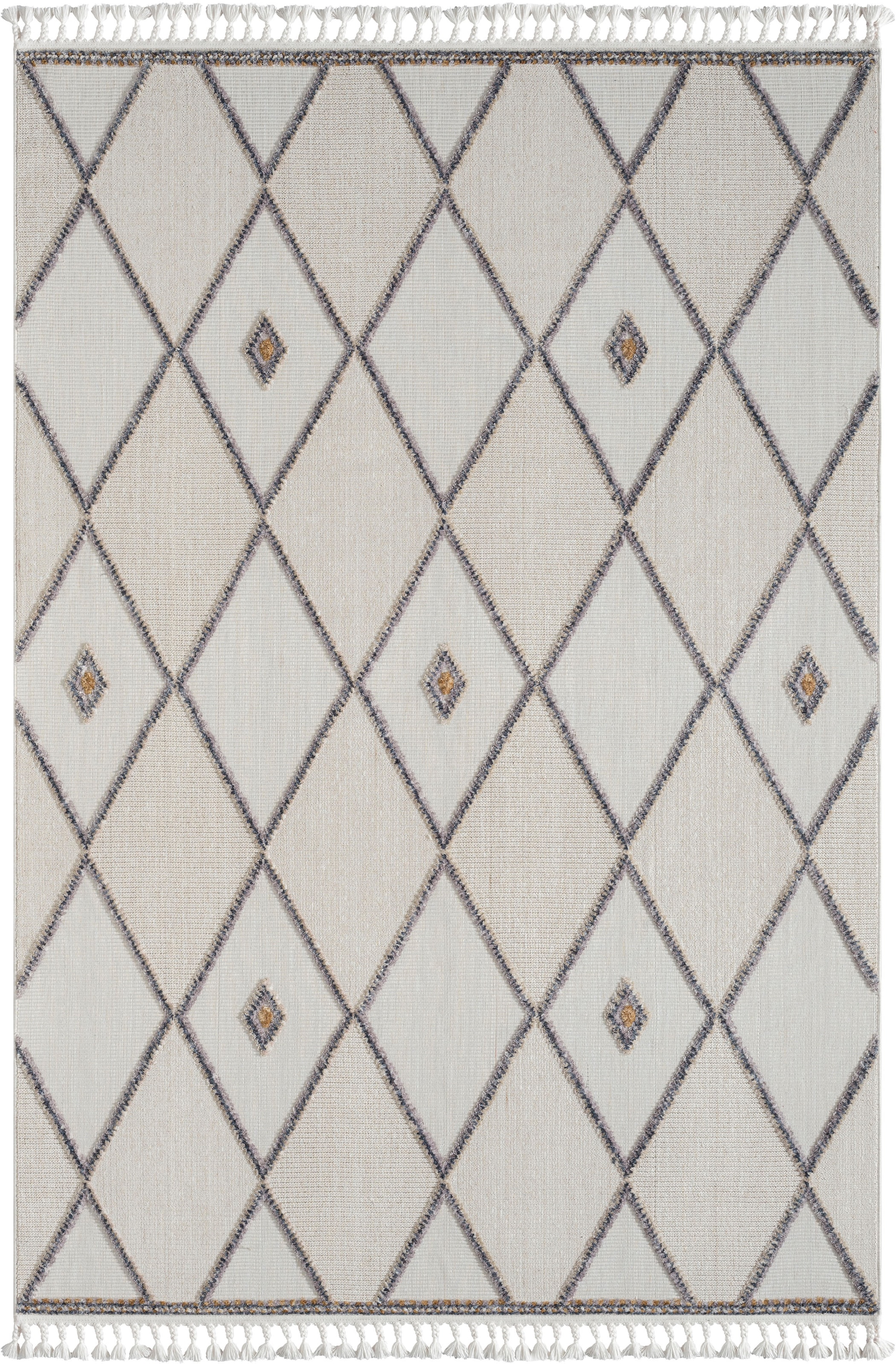 Myflair Möbel & Accessoires Teppich »Luana 2 Lagerräumung«, rechteckig, 10 mm Höhe, Kurzflor, Sisal Optik, mit Fransen, besonders weich durch Microfaser