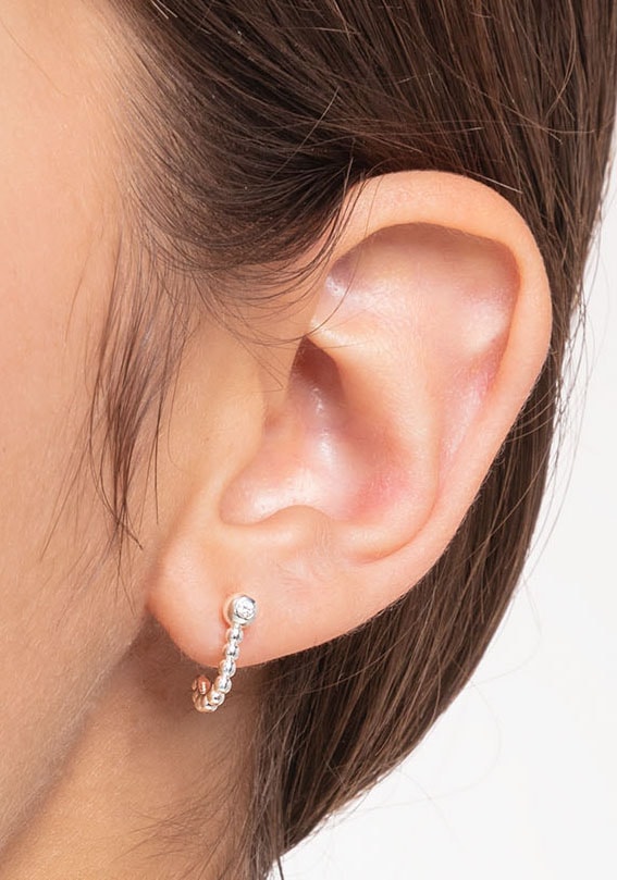 THOMAS SABO Single-Creole »Dots« mit Zirkonia (synth.)