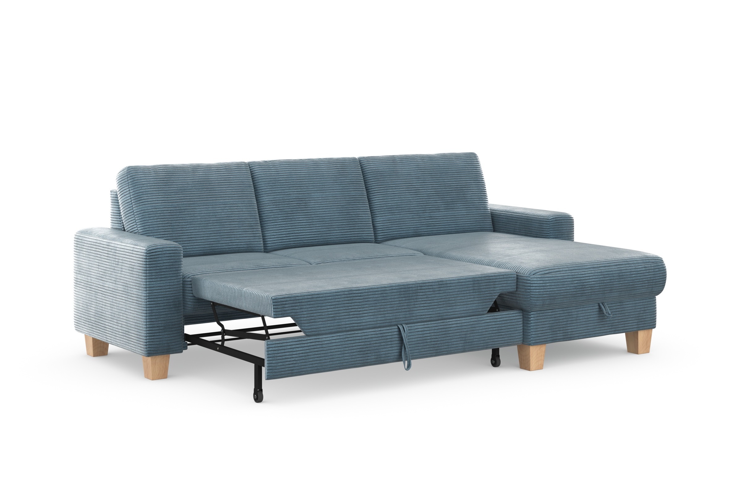 Home affaire Ecksofa »Summer L-Form«, mit Recamiere, mit oder ohne Bettfunktion und Bettkasten, Cord-Bezug