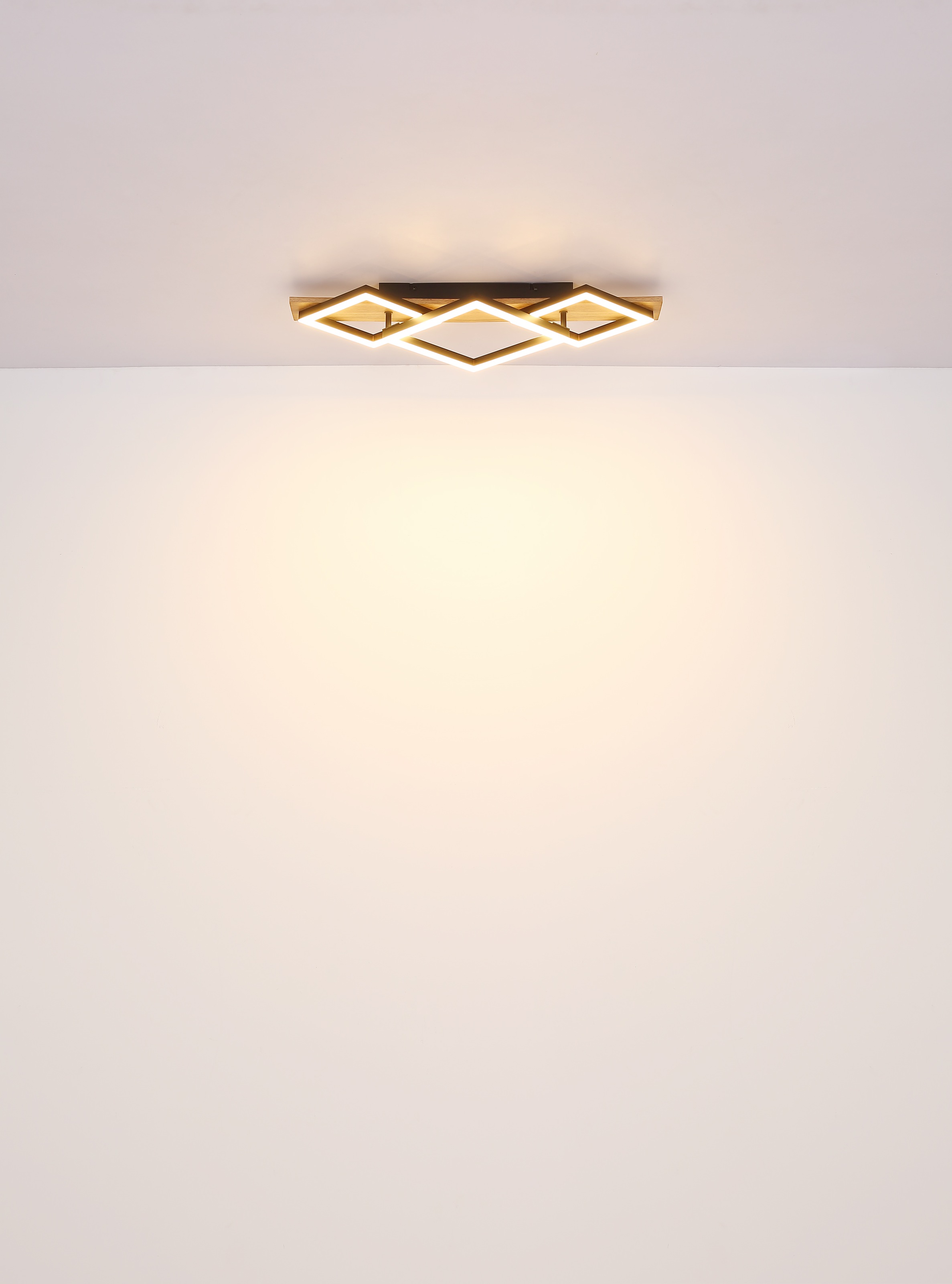 GLOBO LIGHTING LED Deckenleuchte »BEATRIX I«, Leuchtmittel LED-Modul | LED fest integriert, Deckenlampe/grau/champagnerfarben/3000K/Quadrate
