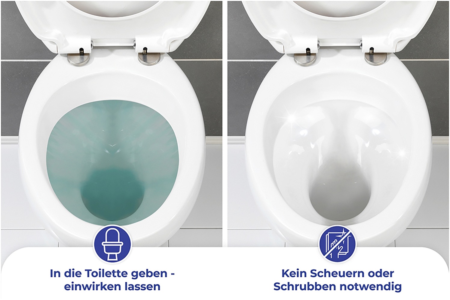 Maximex Reinigungs-Set »WC-Hygiene«, WC-Garnitur mit Randbürste und WC-Aktiv-Haftgel mit Ozean-Duft, 500 ml