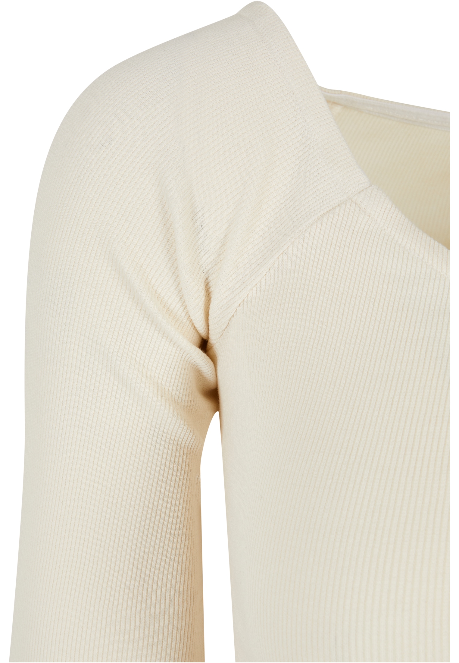 URBAN CLASSICS Langarmshirt »Urban Classics Damen Ladies Short Rib Wide V-Neck Longsleeve«