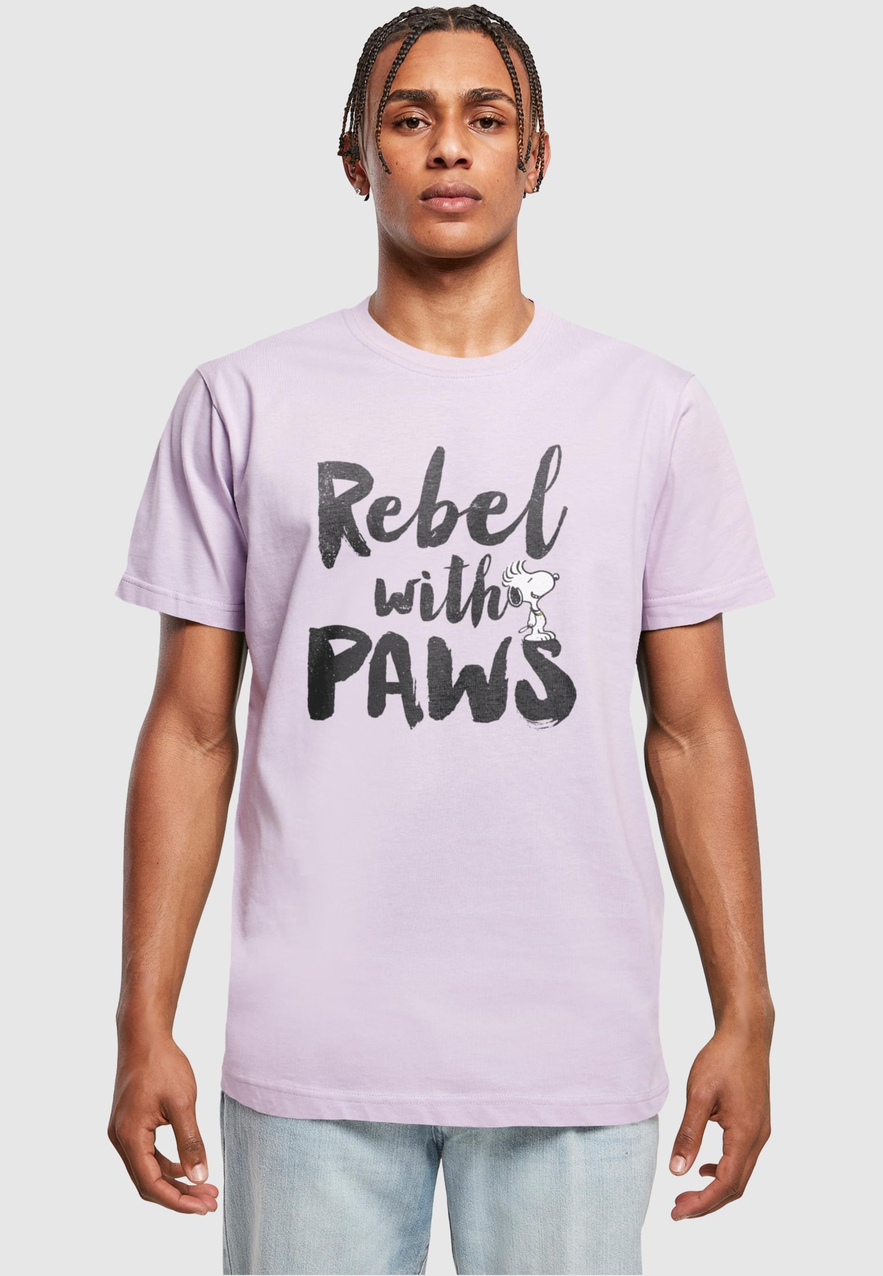 Merchcode T-Shirt »Merchcode Herren Peanuts - Rebel with paws T-Shirt Round Neck«, (1 tlg.)