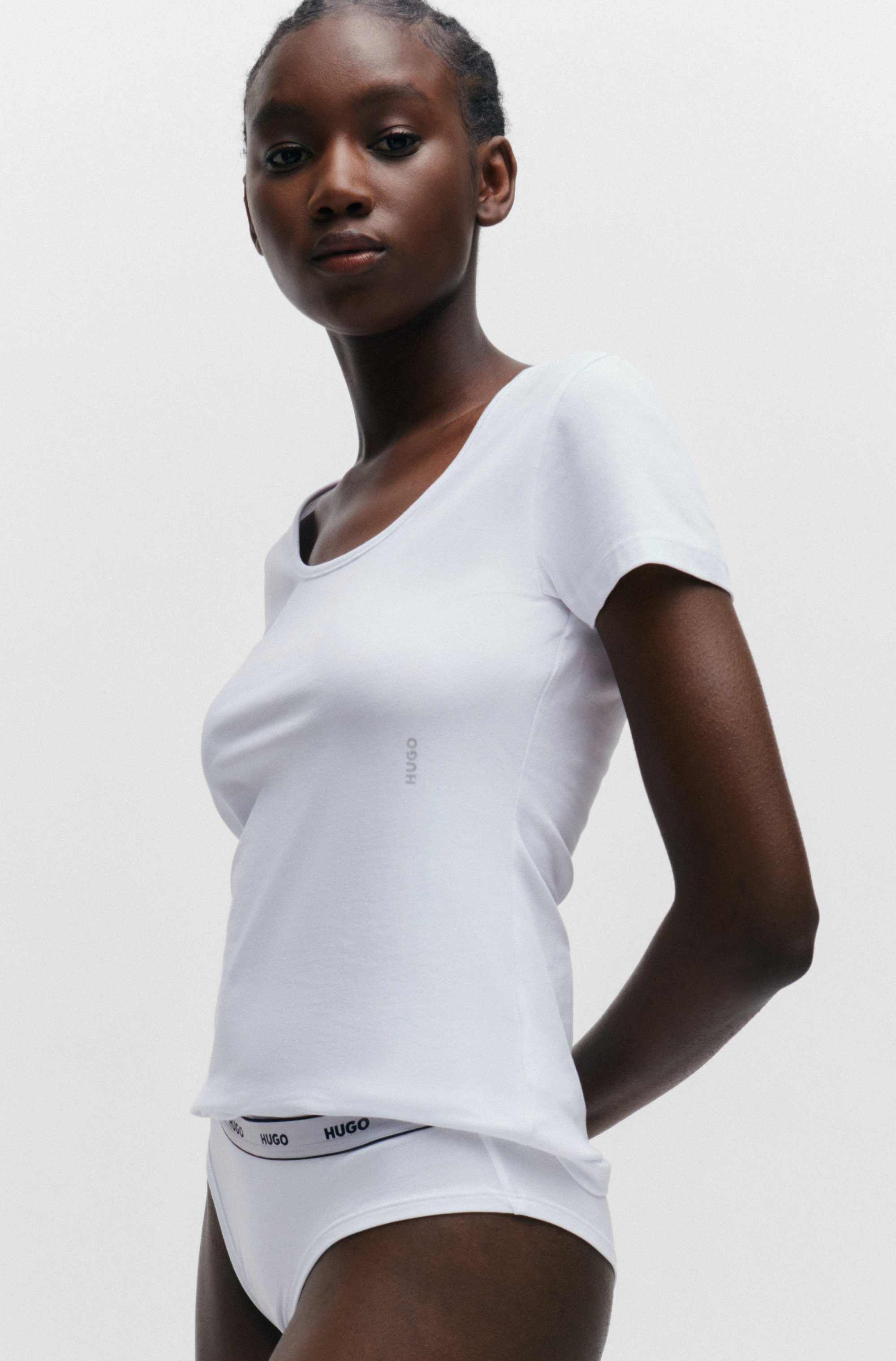 Thumbnail - HUGO Underwear T-Shirt "TWIN" Packung, 2er-Pack, 2 Stk. mit vertikalem Logodruck