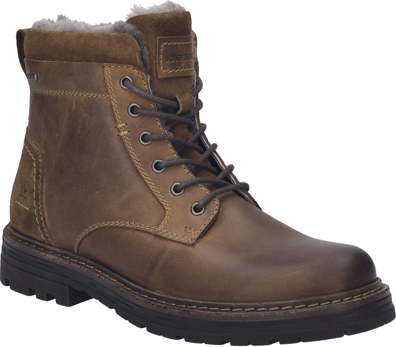 Josef Seibel Winterboots "Curtis 50" Schnürboots mit Ziernähten und Kontrast-Rahmennaht, G-Weite